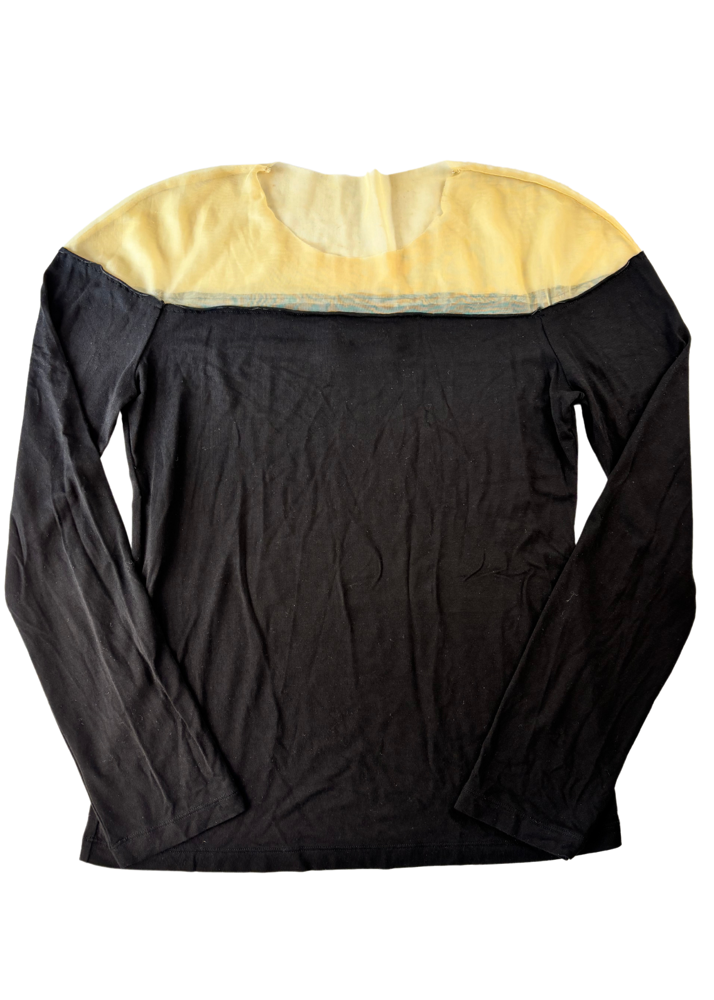 MAISON MARGIELA 2007 Black + Nude Mesh Long Sleeve