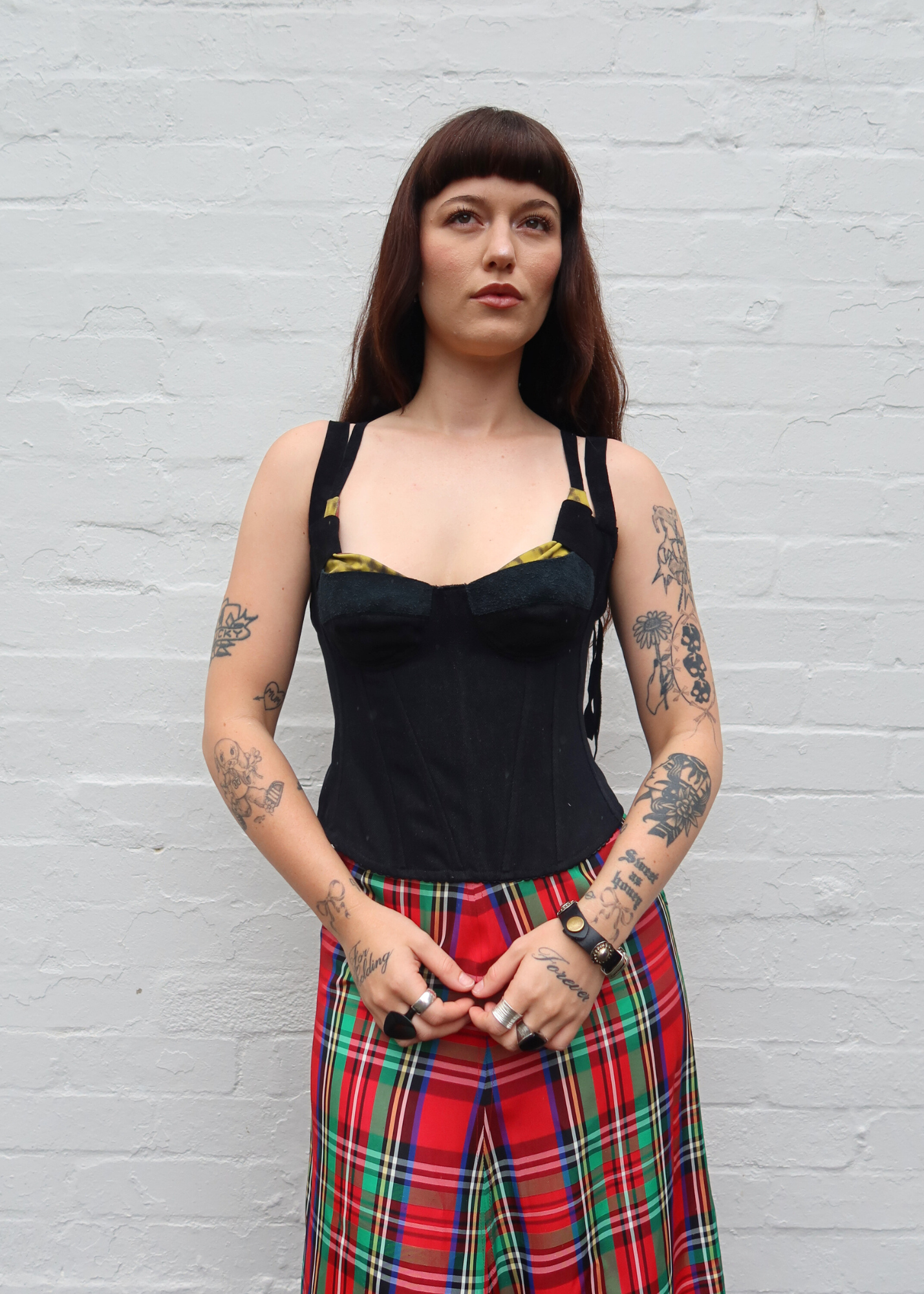 KARLAIDLAW (BNWT) Denim/Suede Corset Top