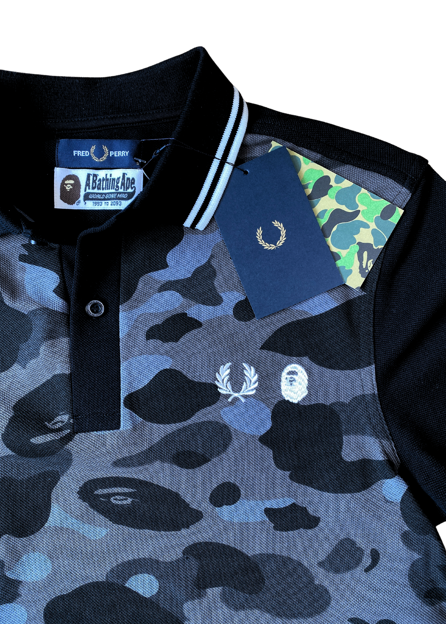 FRED PERRY X A BATHING APE (BNWT) Black Camo Polo