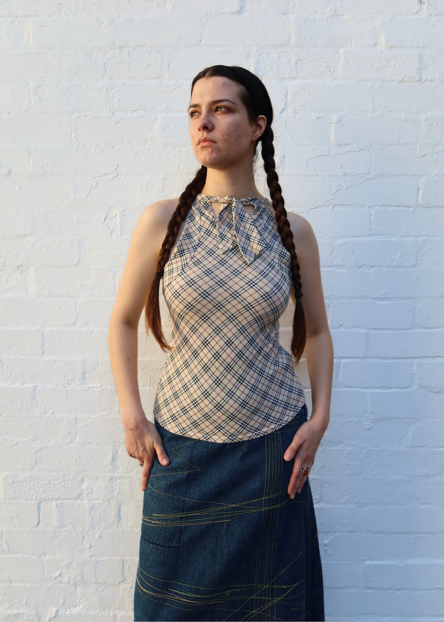 BURBERRY BLUE LABEL Nova Check Halter Top