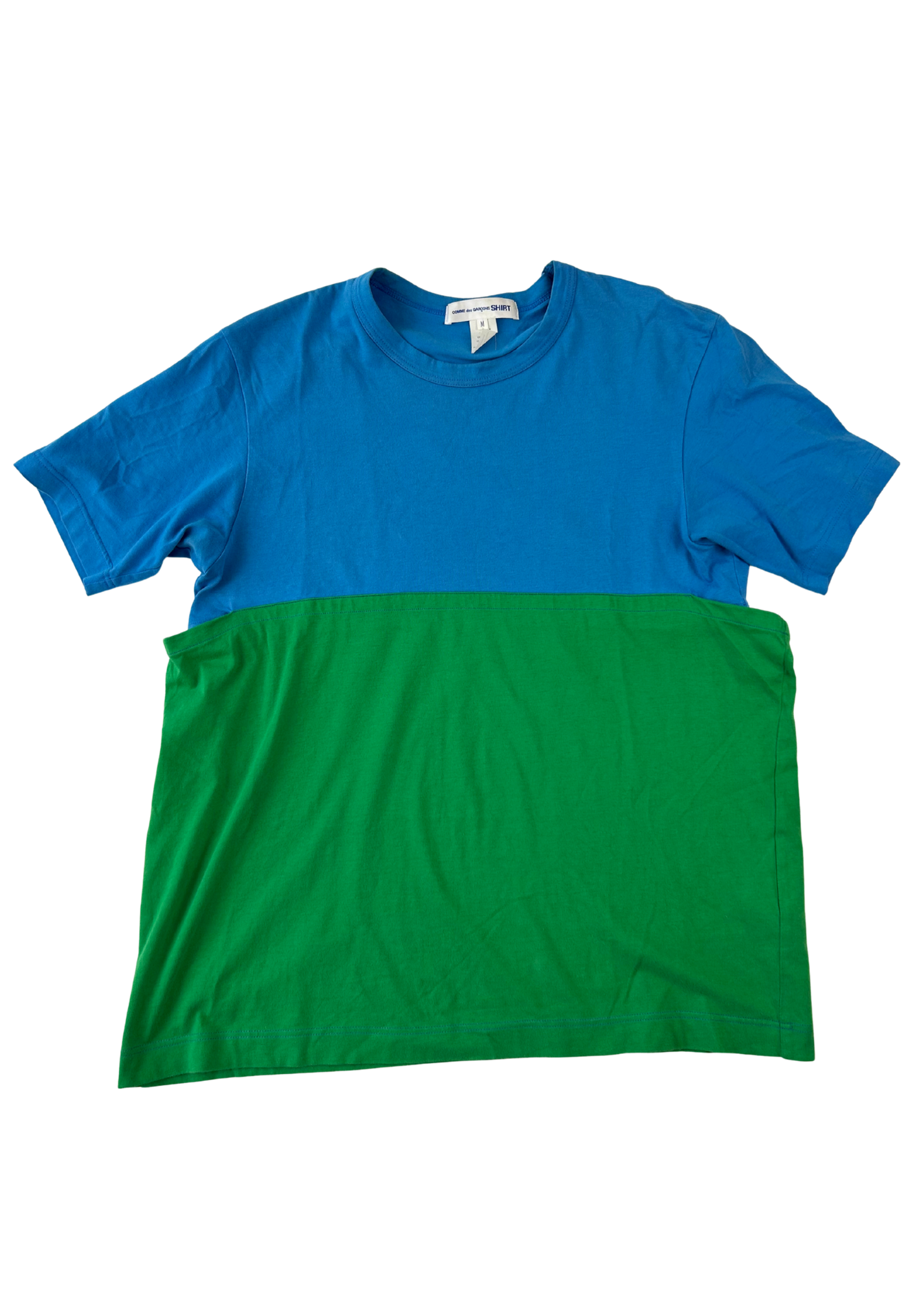 COMME DES GARCONS SHIRT (AS IS) Colour Block Side Cut Out T Shirt