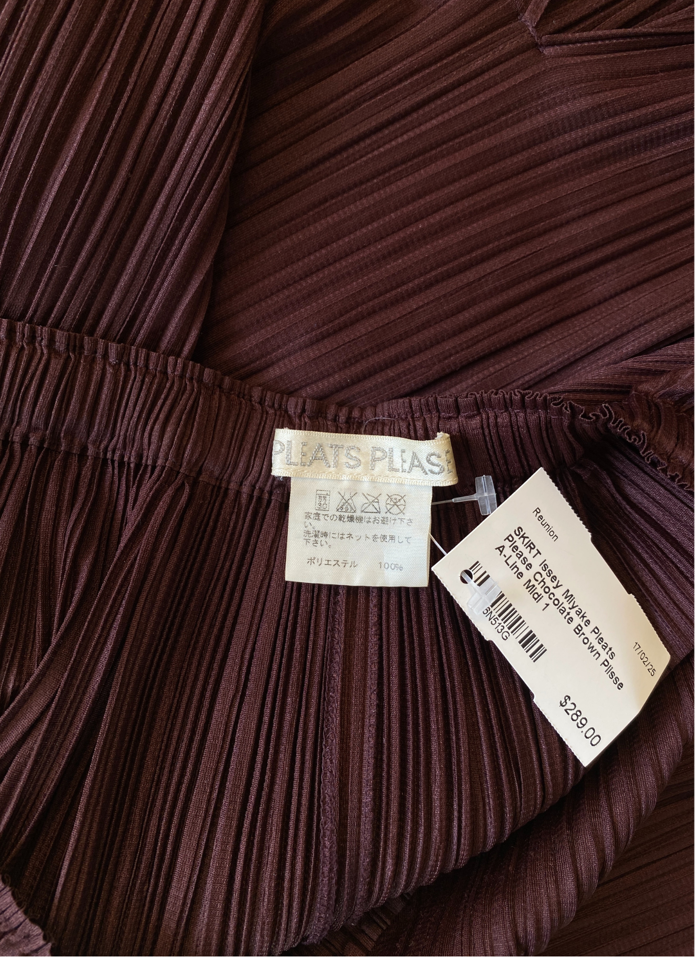 ISSEY MIYAKE PLEATS PLEASE Brown Pleated Midi