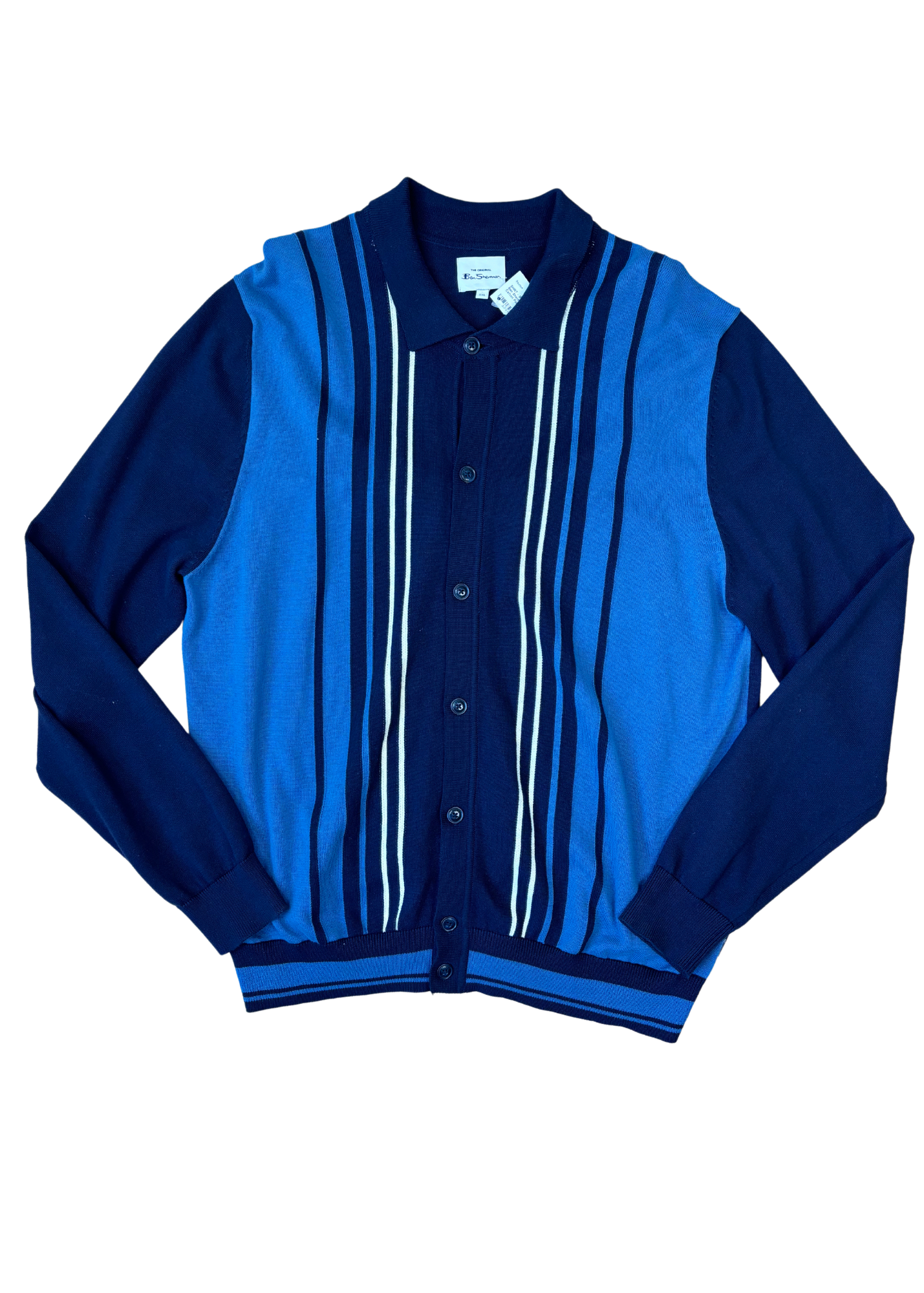 BEN SHERMAN Stripe Polo Cardigan