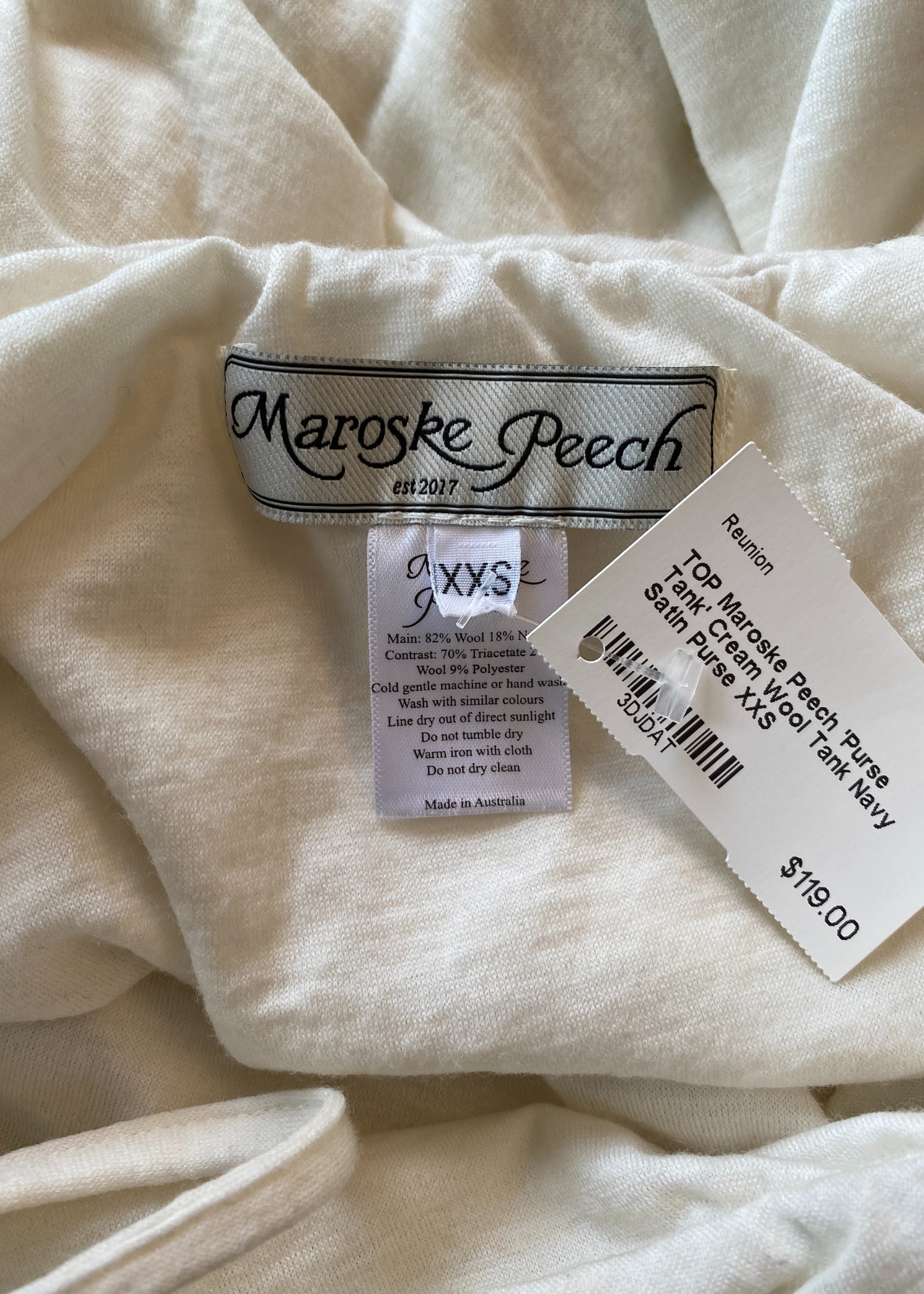 MAROSKE PEECH Cream Wool 'Purse Tank'