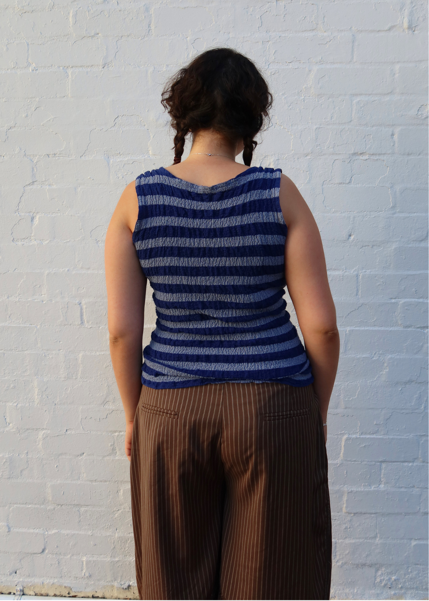 ISSEY MIYAKE ME (AS IS) Stripe Cauliflower Tank