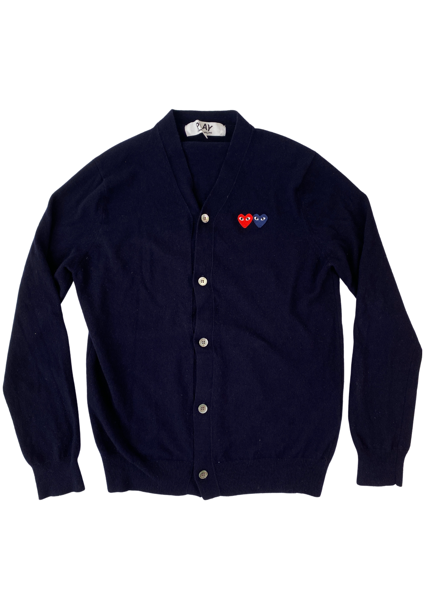 COMME DES GARCONS PLAY Wool Double Heart Cardigan