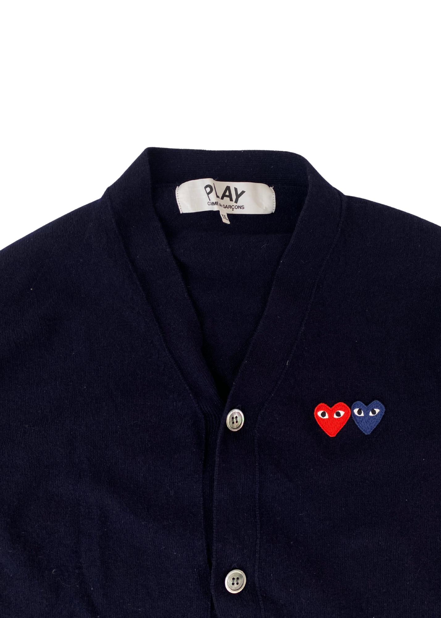 COMME DES GARCONS PLAY Wool Double Heart Cardigan
