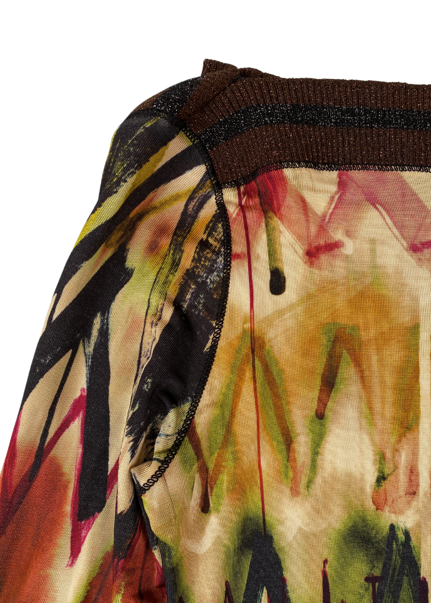 2000's JEAN PAUL GAULTIER FEMME (AS IS) Watercolour Graffiti Print Boat Neck Dress