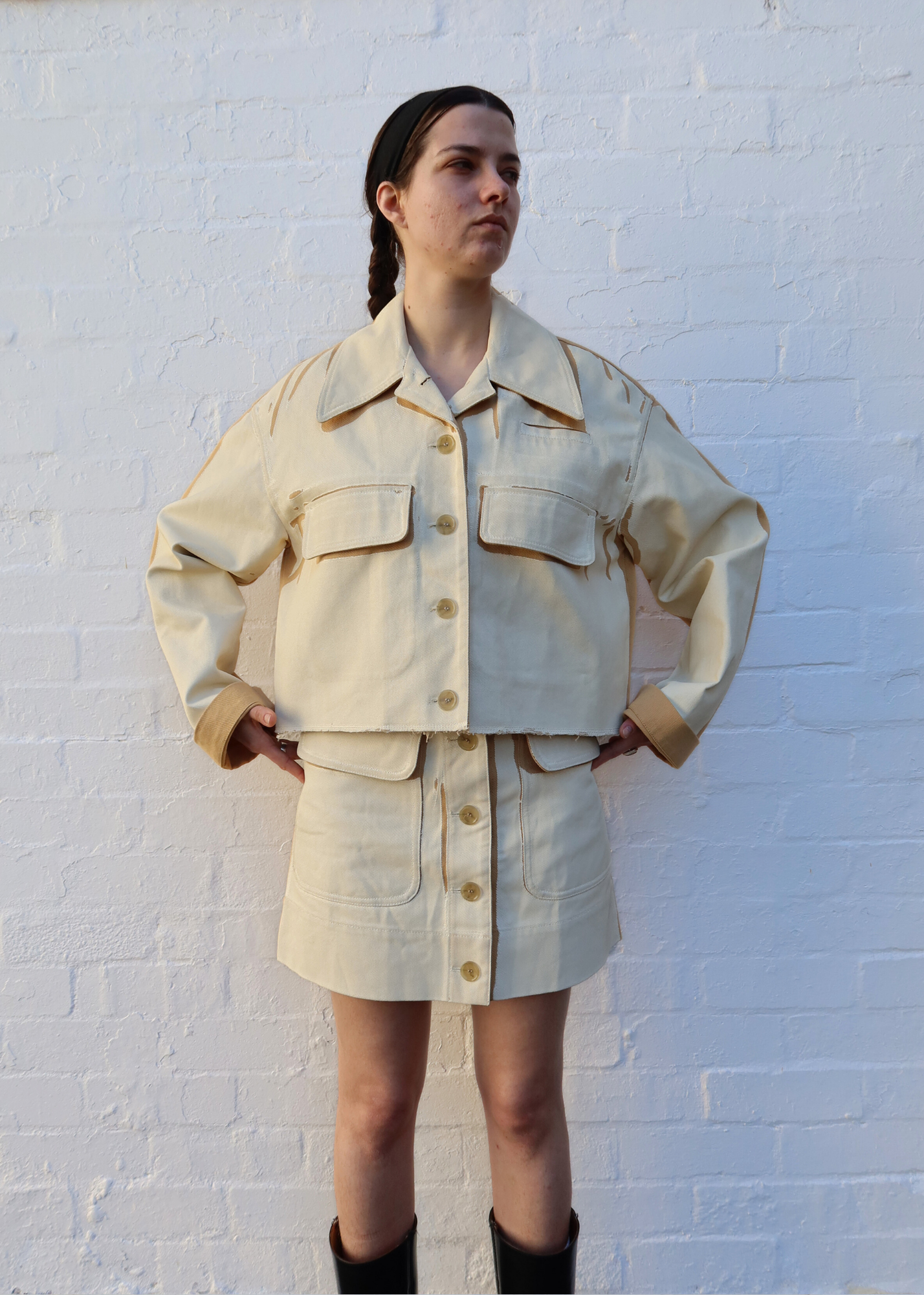 ACNE STUDIOS Painted Cotton Drill Crop Jacket