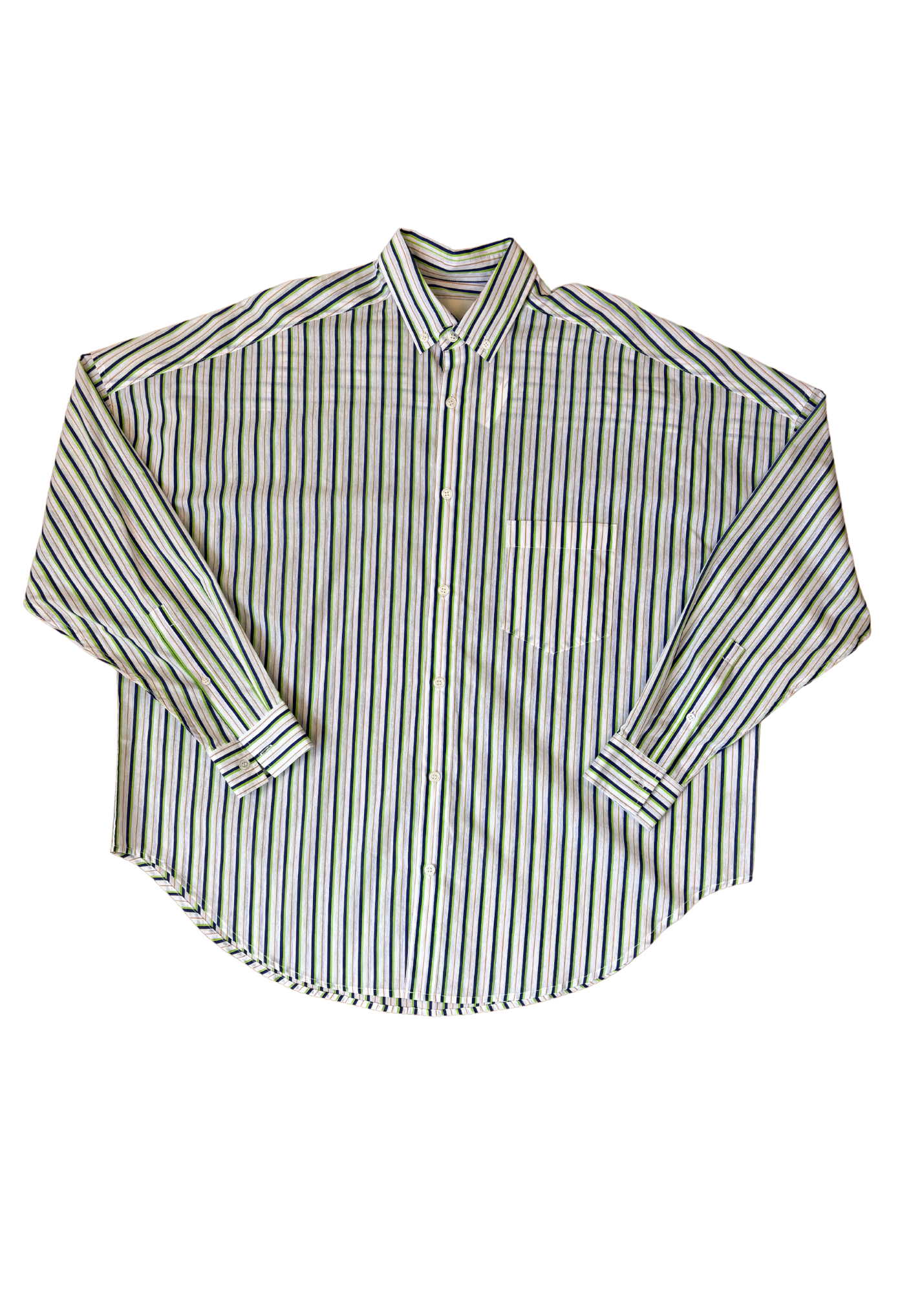 BLANCA Blue Green Stripe Button Down Shirt