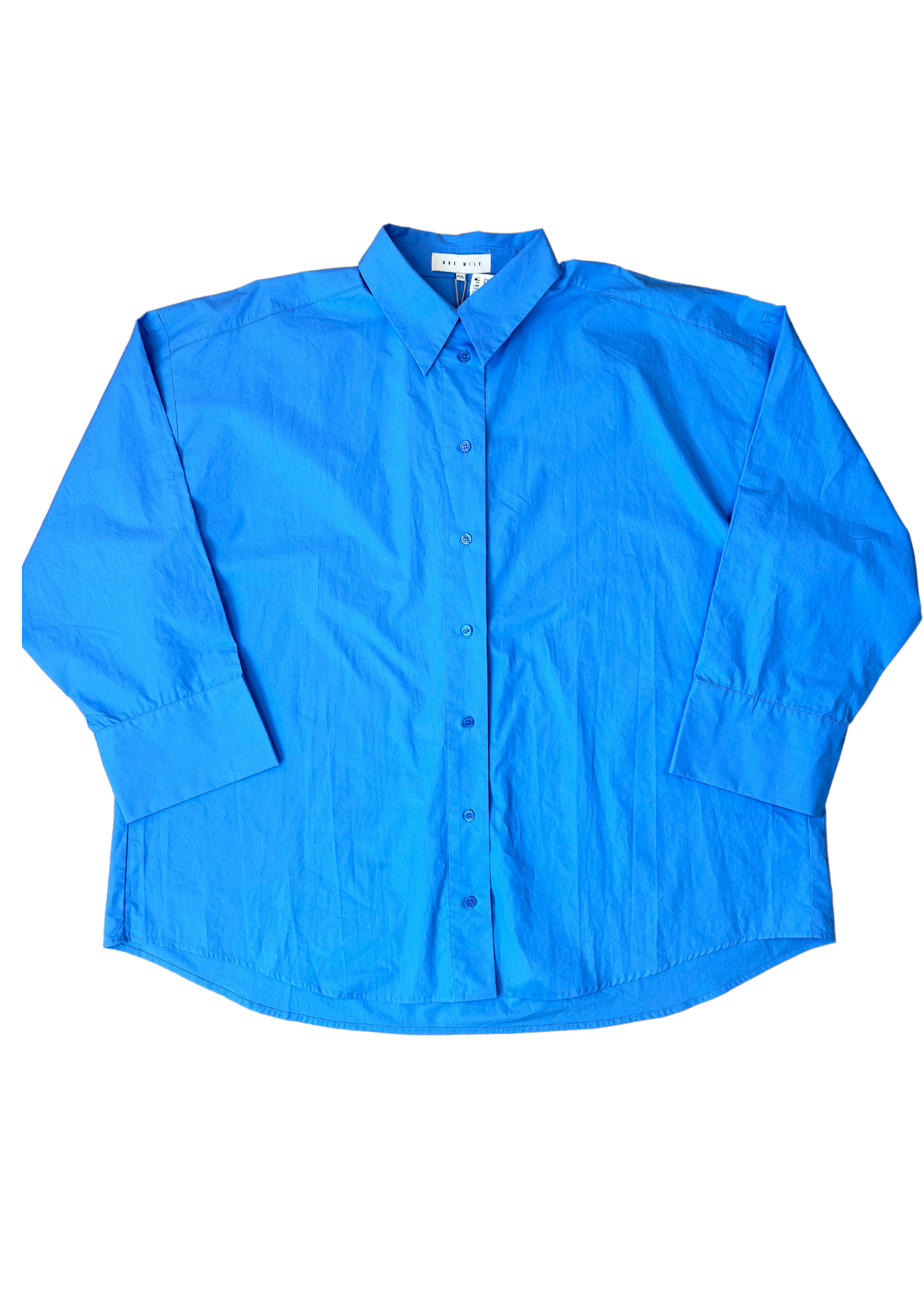 ONE MILE (BNWT) Blue Cotton Button Down Shirt