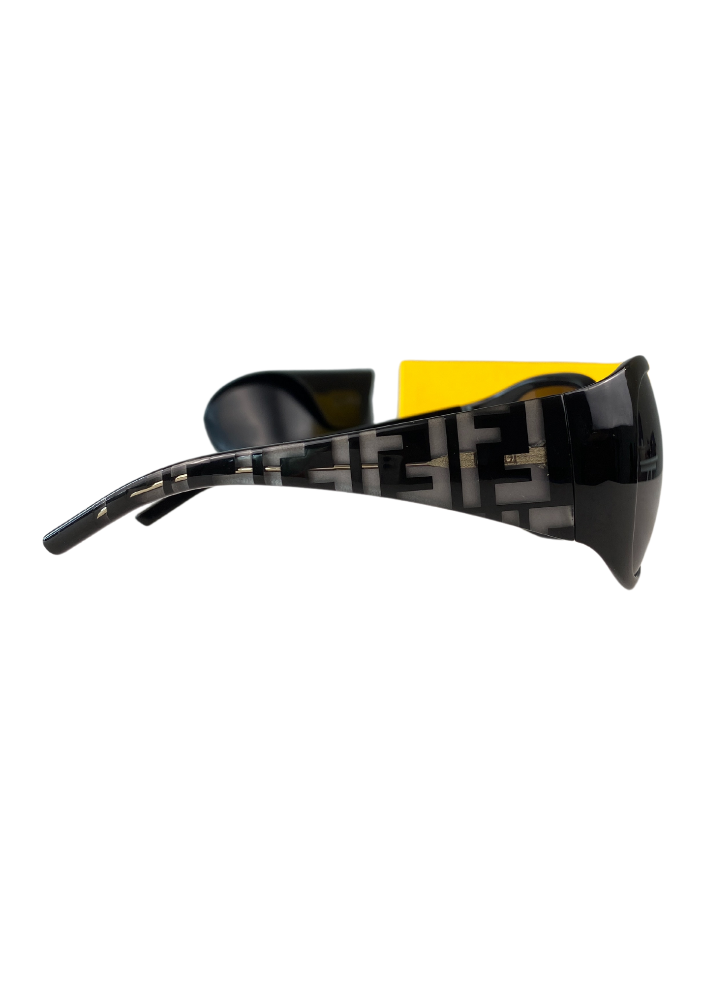FENDI (AS IS) Black Oversize Monogram Arm Sunglasses
