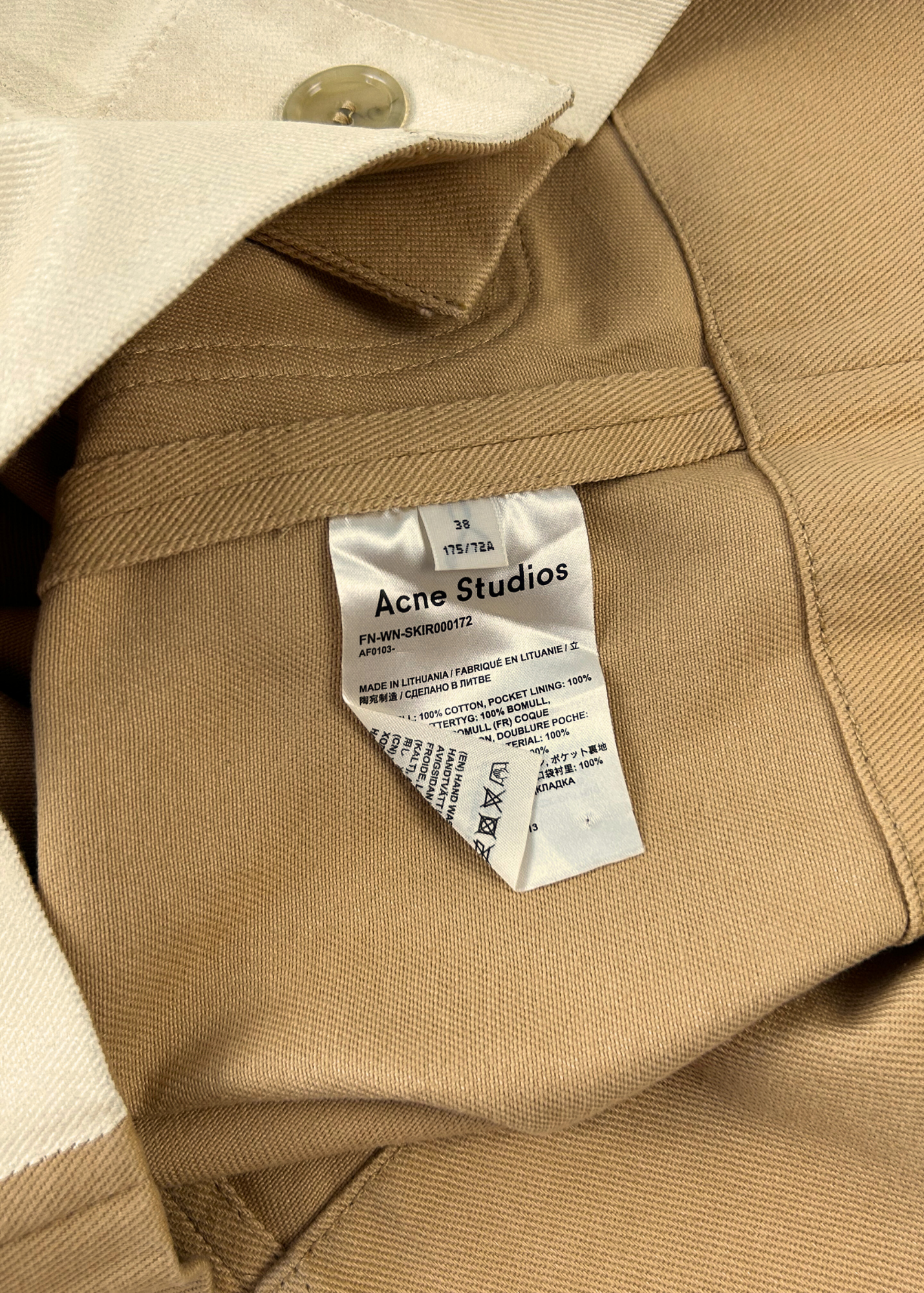 ACNE STUDIOS Painted Cotton Drill Mini Skirt