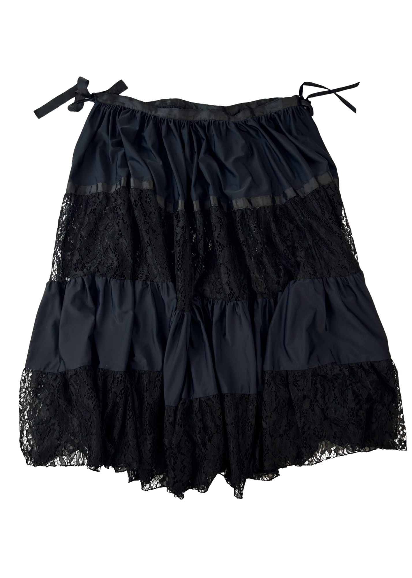 BYE BAMBI (AS IS) 'Patrycja' Tiered Lace Midi Skirt