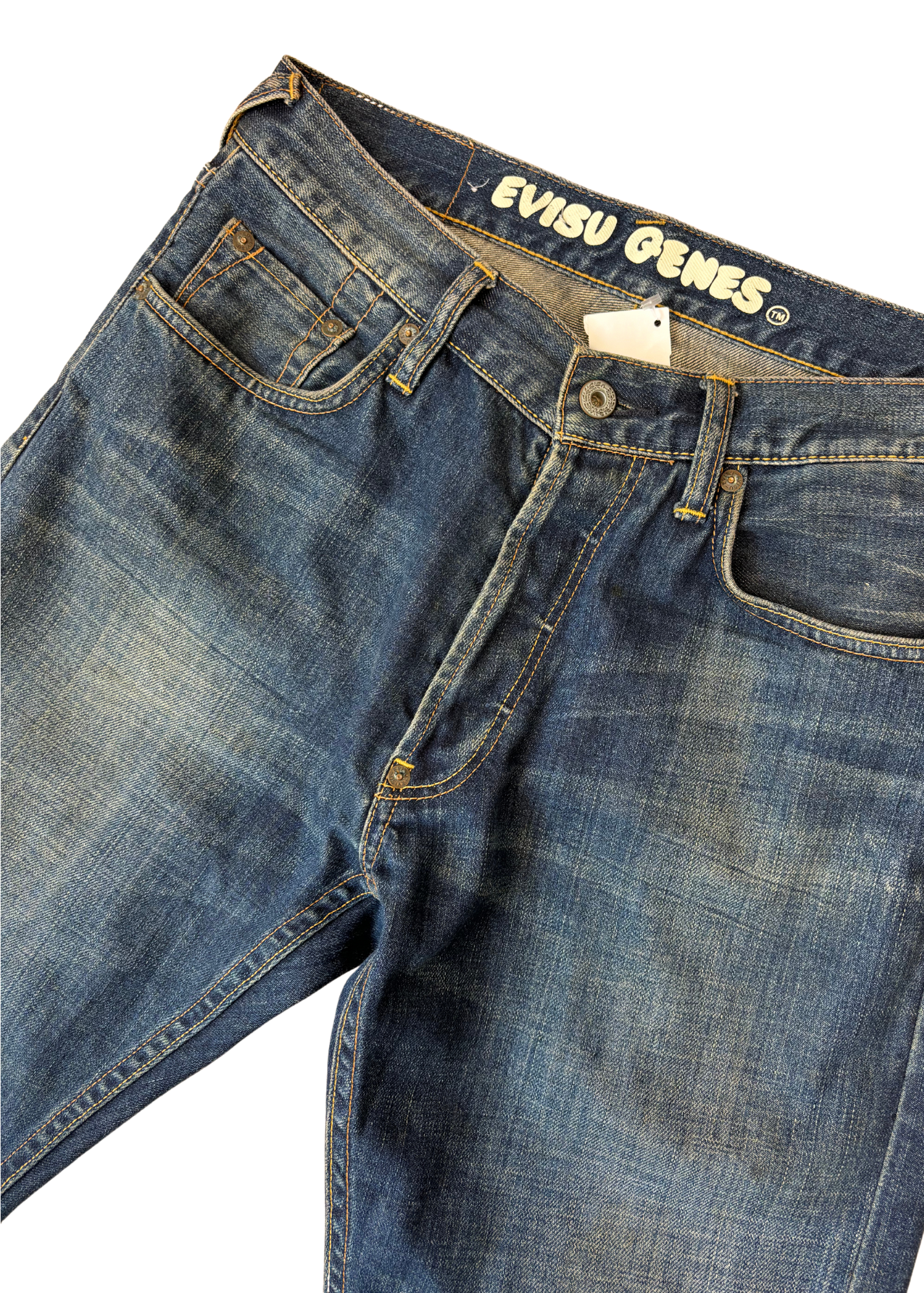 EVISU Blue Rinse Raw Denim Jeans