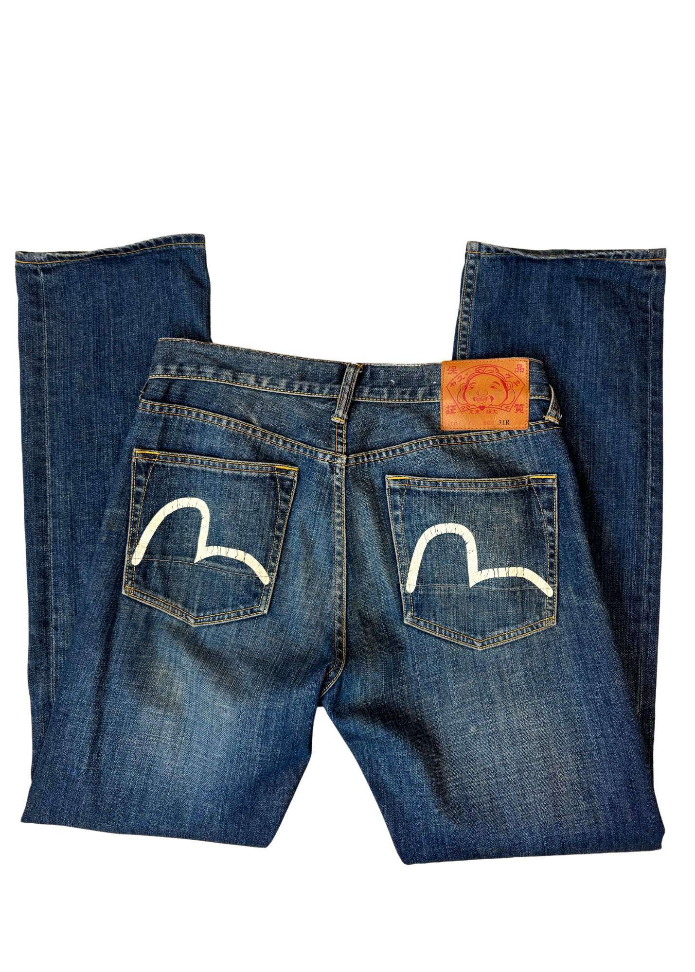 EVISU Blue Rinse Raw Denim Jeans