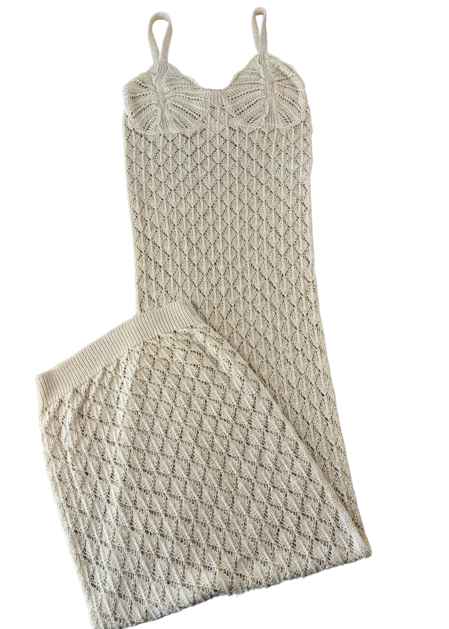 REMAIN Cream Crochet Maxi Dress