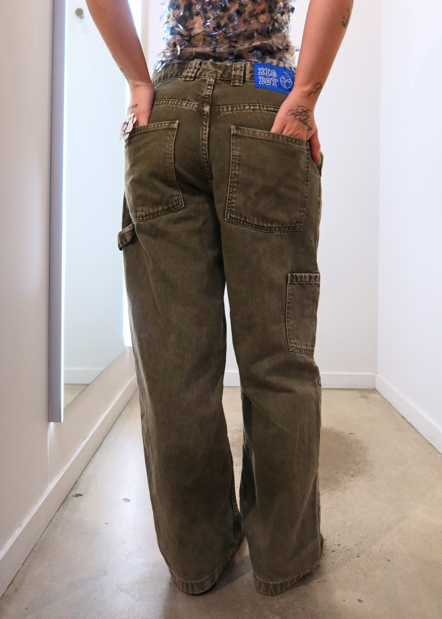 POLAR SKATE CO. 'Big Boy' Green Overdyed Carpenter Jeans