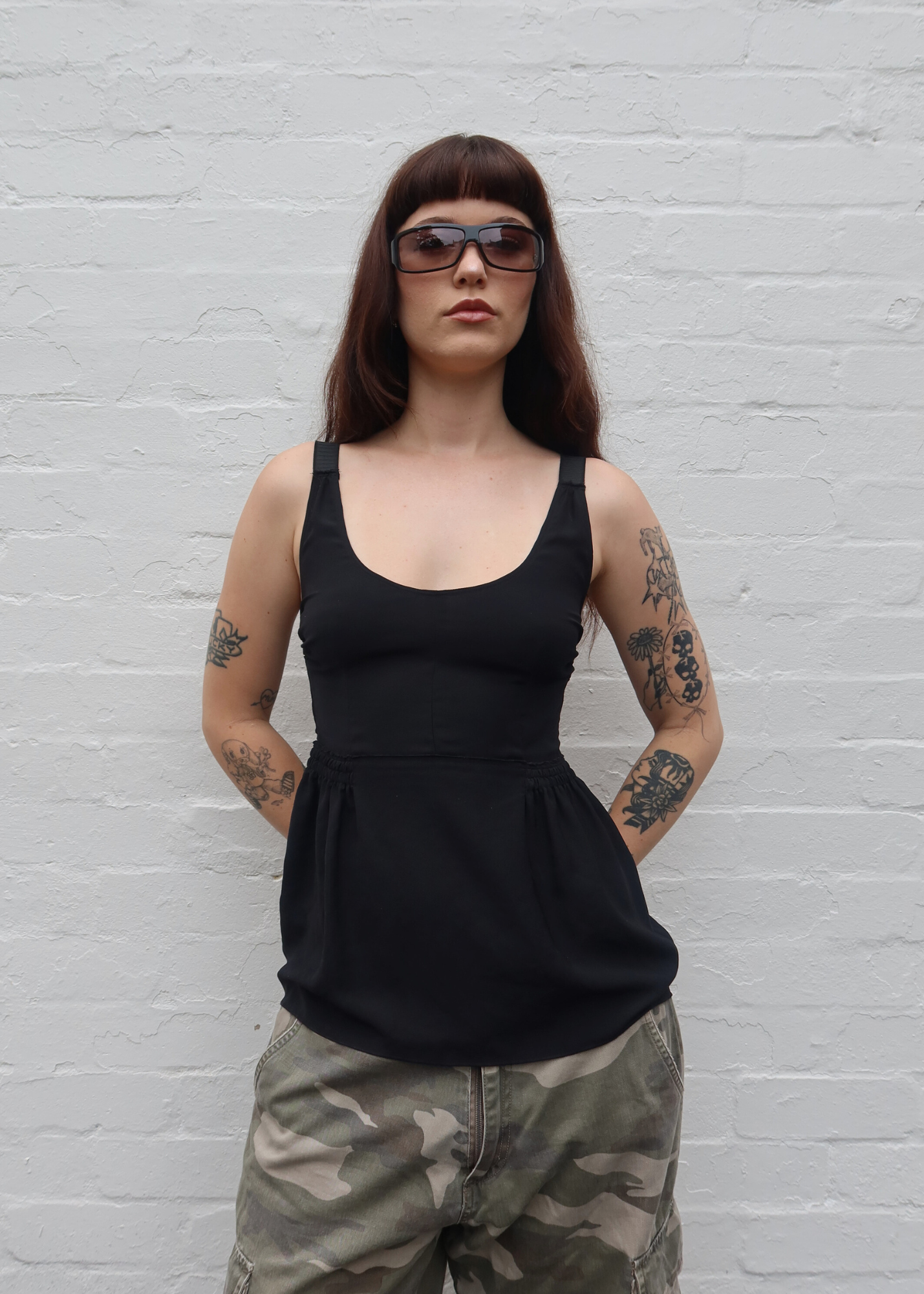 PRADA 2007 Gathered Panneled Bust Camisole