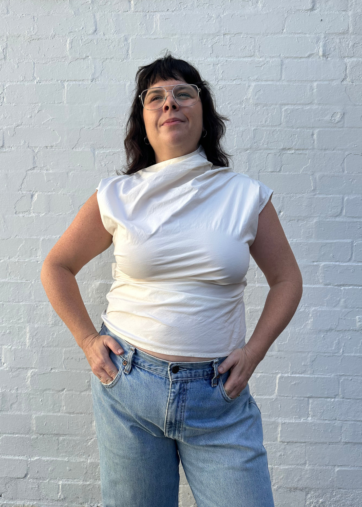 GANNI (BNWT) 'Stretch Cotton Ruched' Top