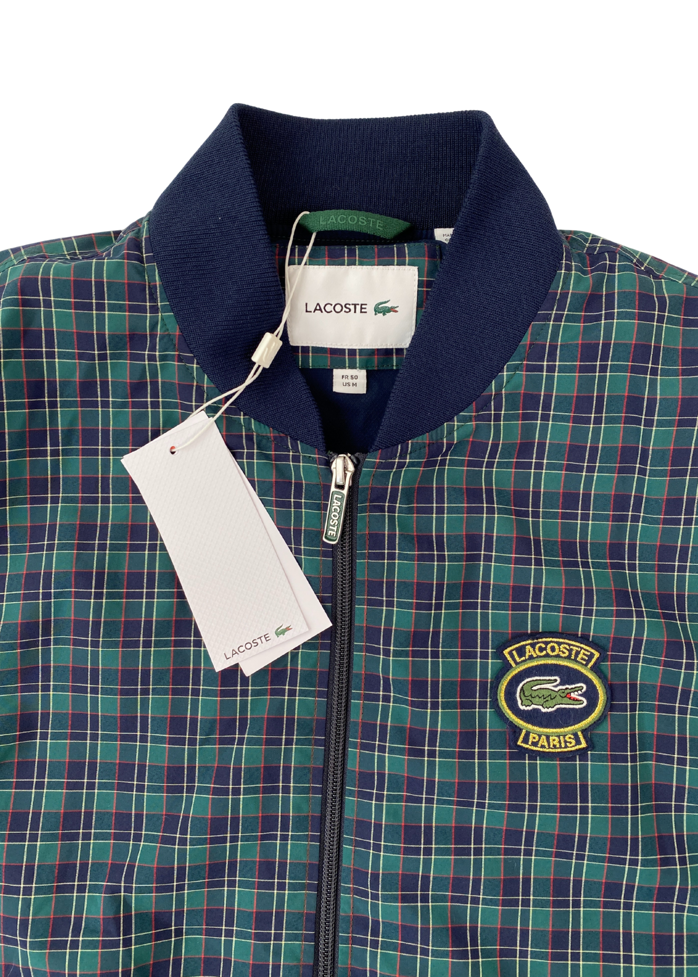 LACOSTE (BNWT) Check 'Harrington' Zip Up