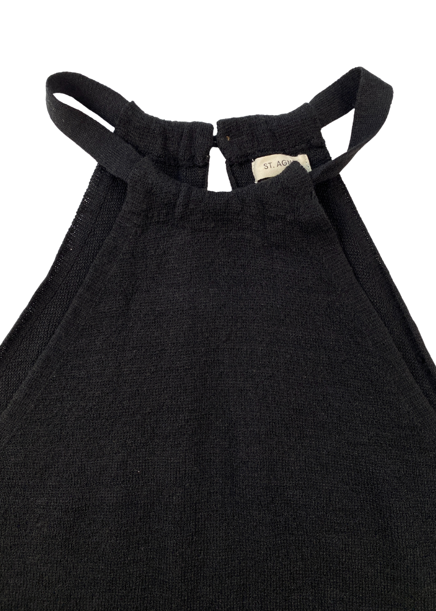 ST AGNI Linen Blend High Neck Top