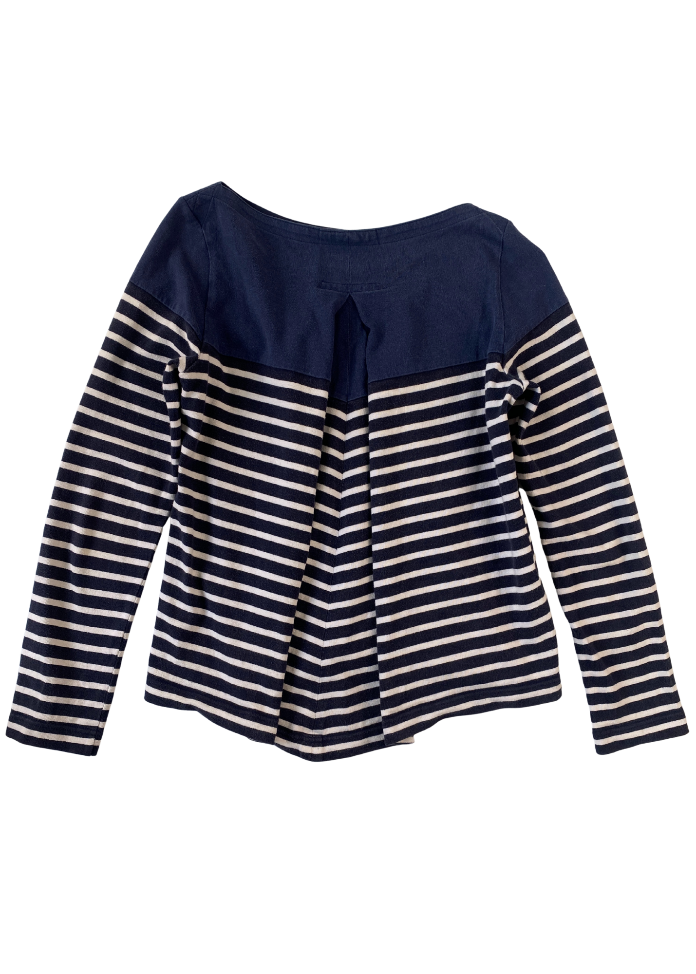 SACAI (LUCK) Boat Neck Stripe Long Sleeve Top