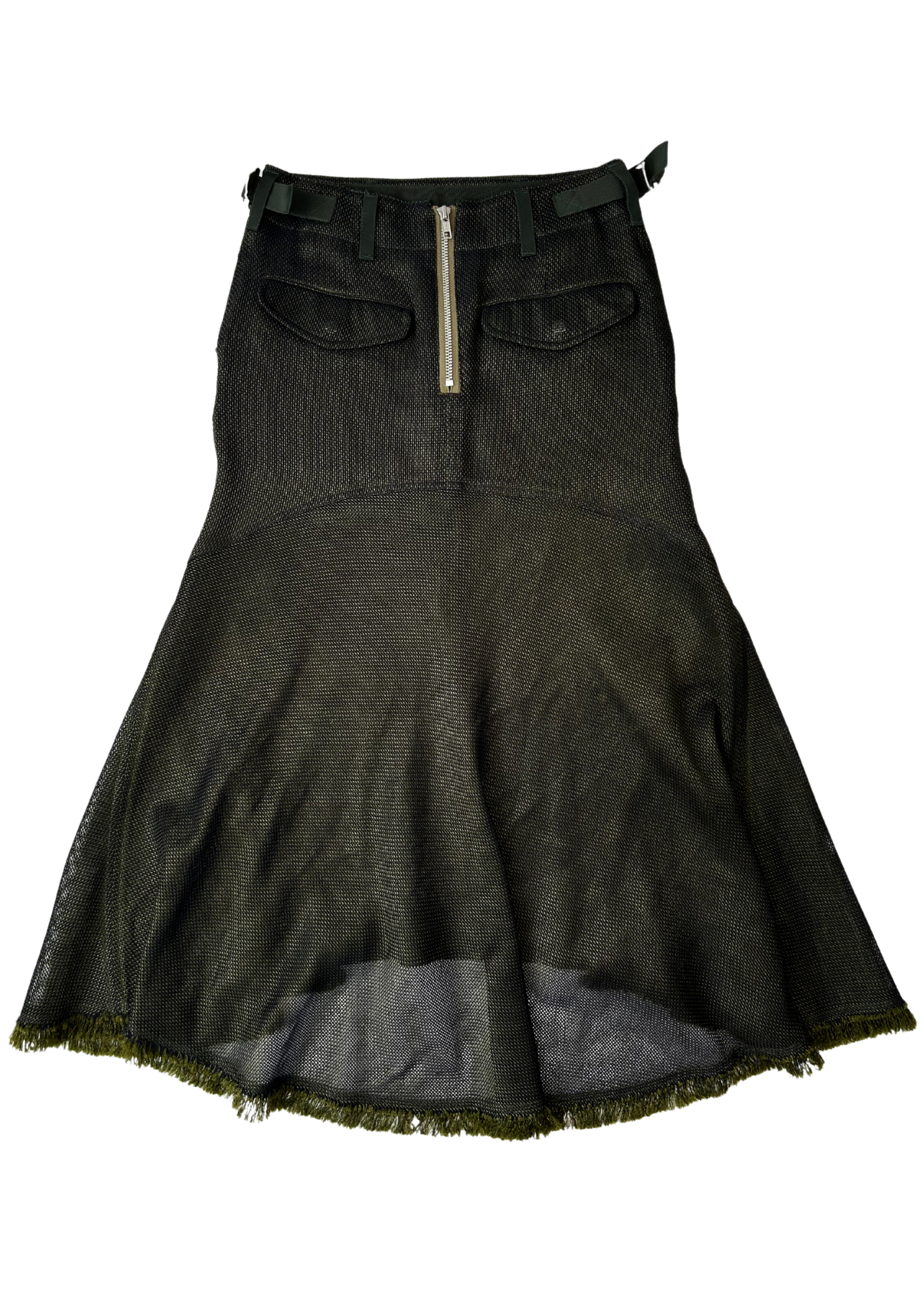 SACAI Resort 2016 Textured Fishtail Midi Skirt