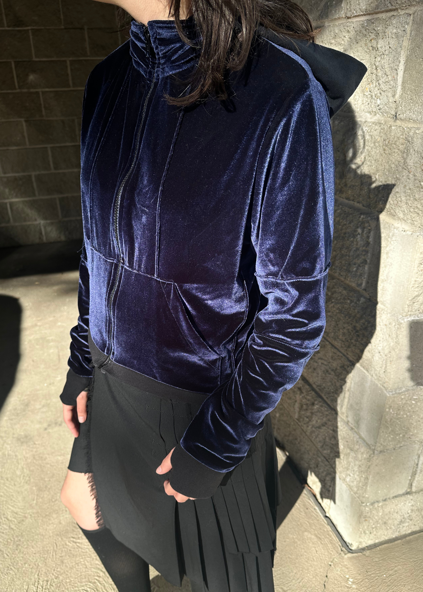 KARLALAIDLAW Velour 'Spider' Zip Up Hoodie