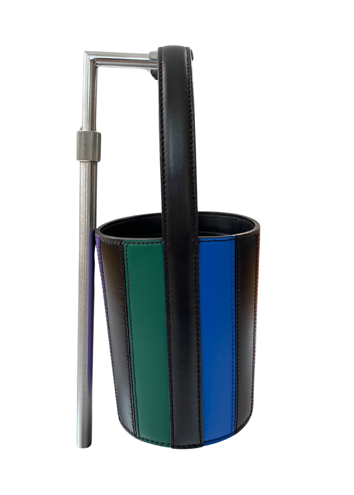 STAUD Patchwork Leather Bucket Bag