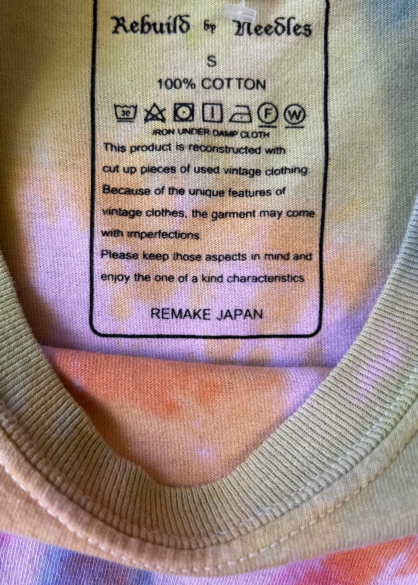 REBUILD X NEEDLES Tie Dye Exposed Seam T-Shirt