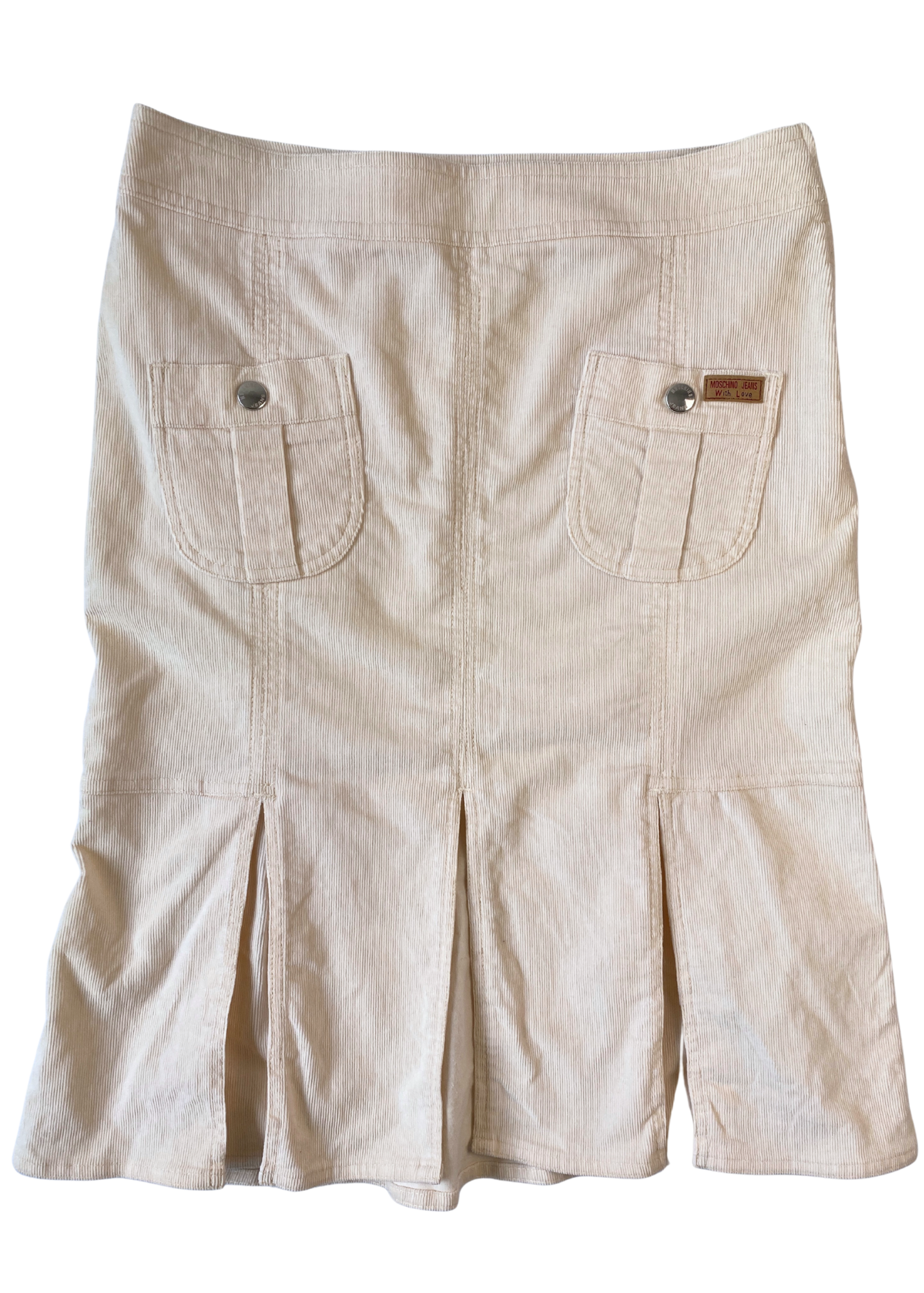 MOSCHINO JEANS Corduroy Pleated Midi Skirt