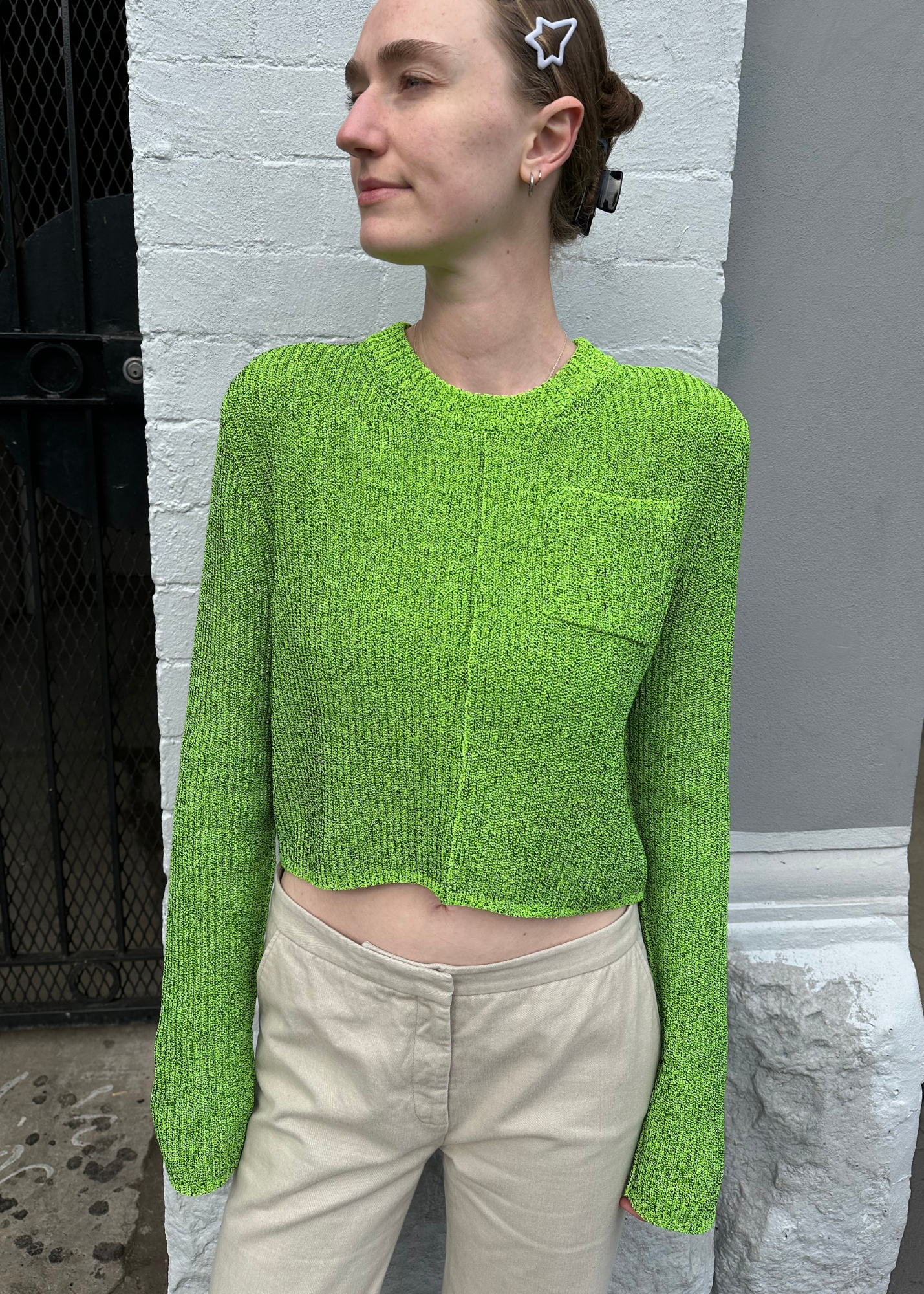 ACNE STUDIOS Fluoro Green Rib Knit