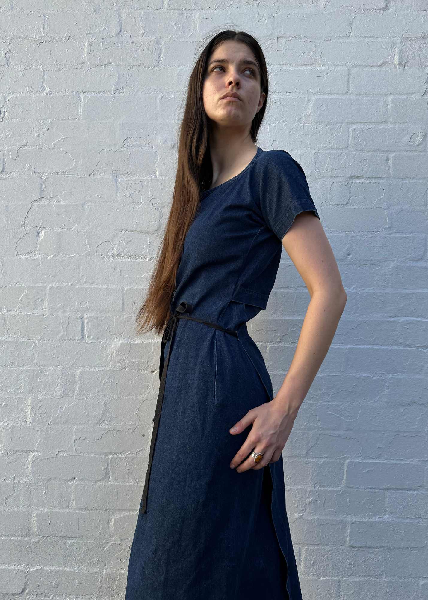 COMME DES GARCONS TRICOT (AS IS) Denim Apron Dress