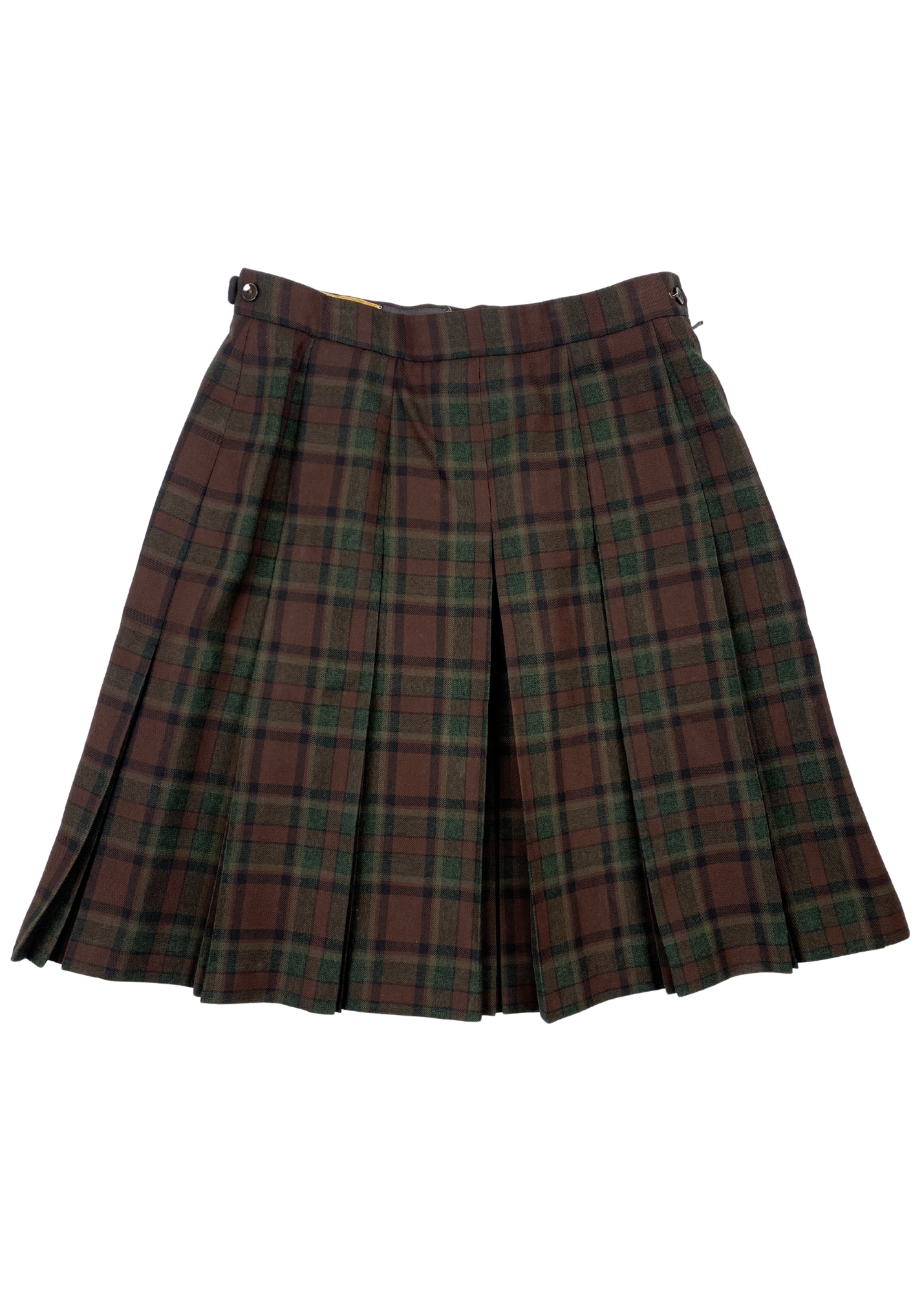 VINTAGE FLETCHER JONES Tartan Wool Pleat Midi Skirt