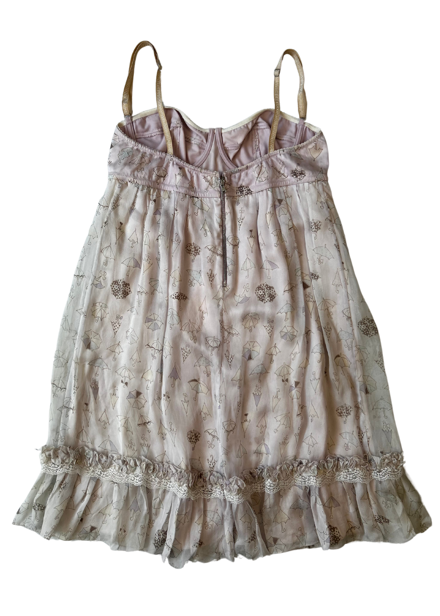 D&G (AS IS) Deadstock Silk Umbrella Print Babydoll Mini Dress