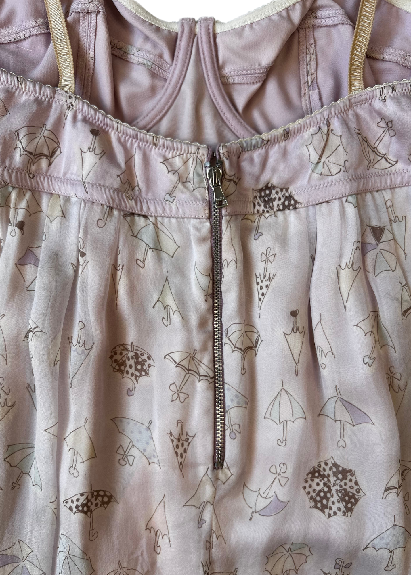 D&G (AS IS) Deadstock Silk Umbrella Print Babydoll Mini Dress