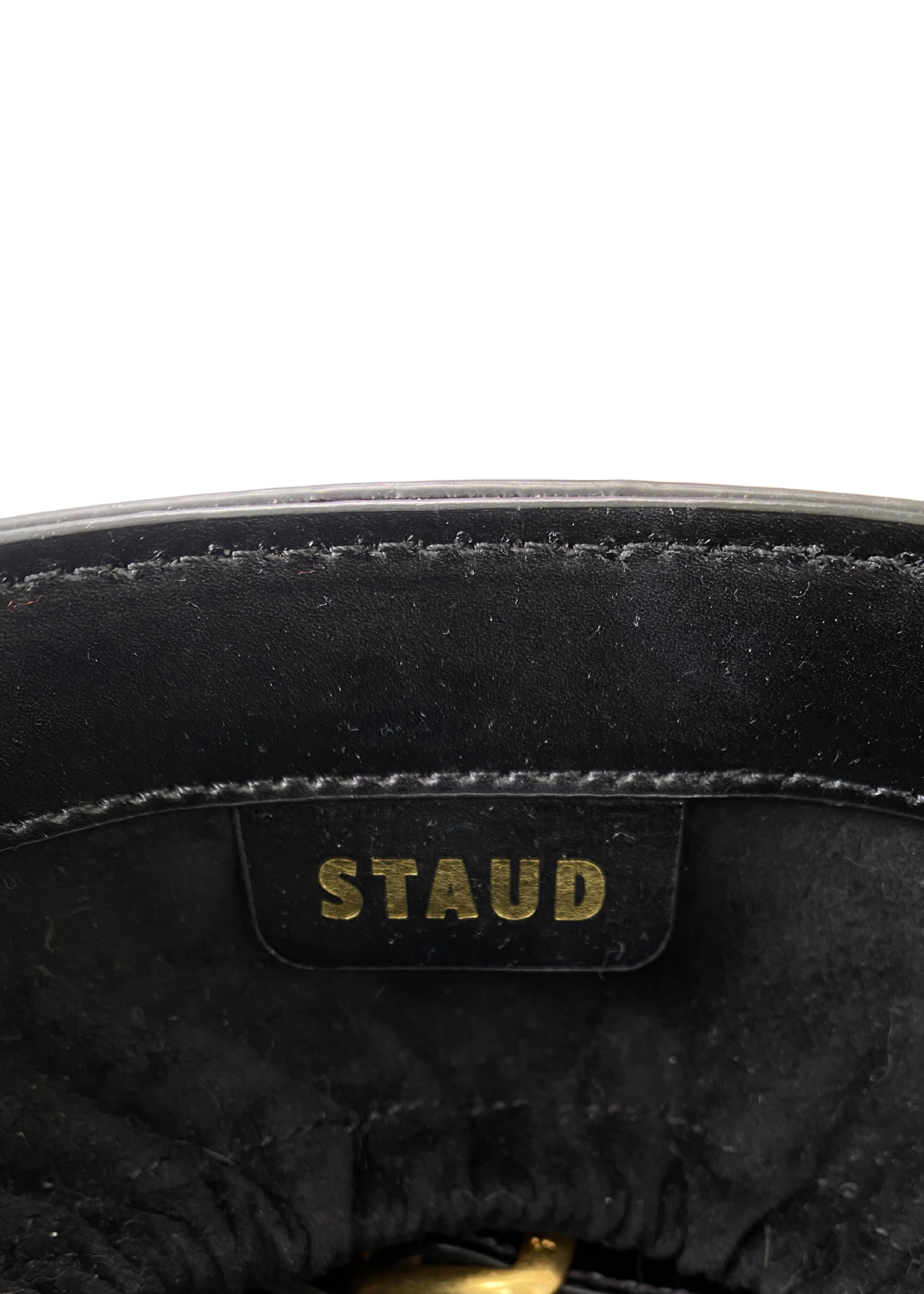 STAUD Patchwork Leather Bucket Bag