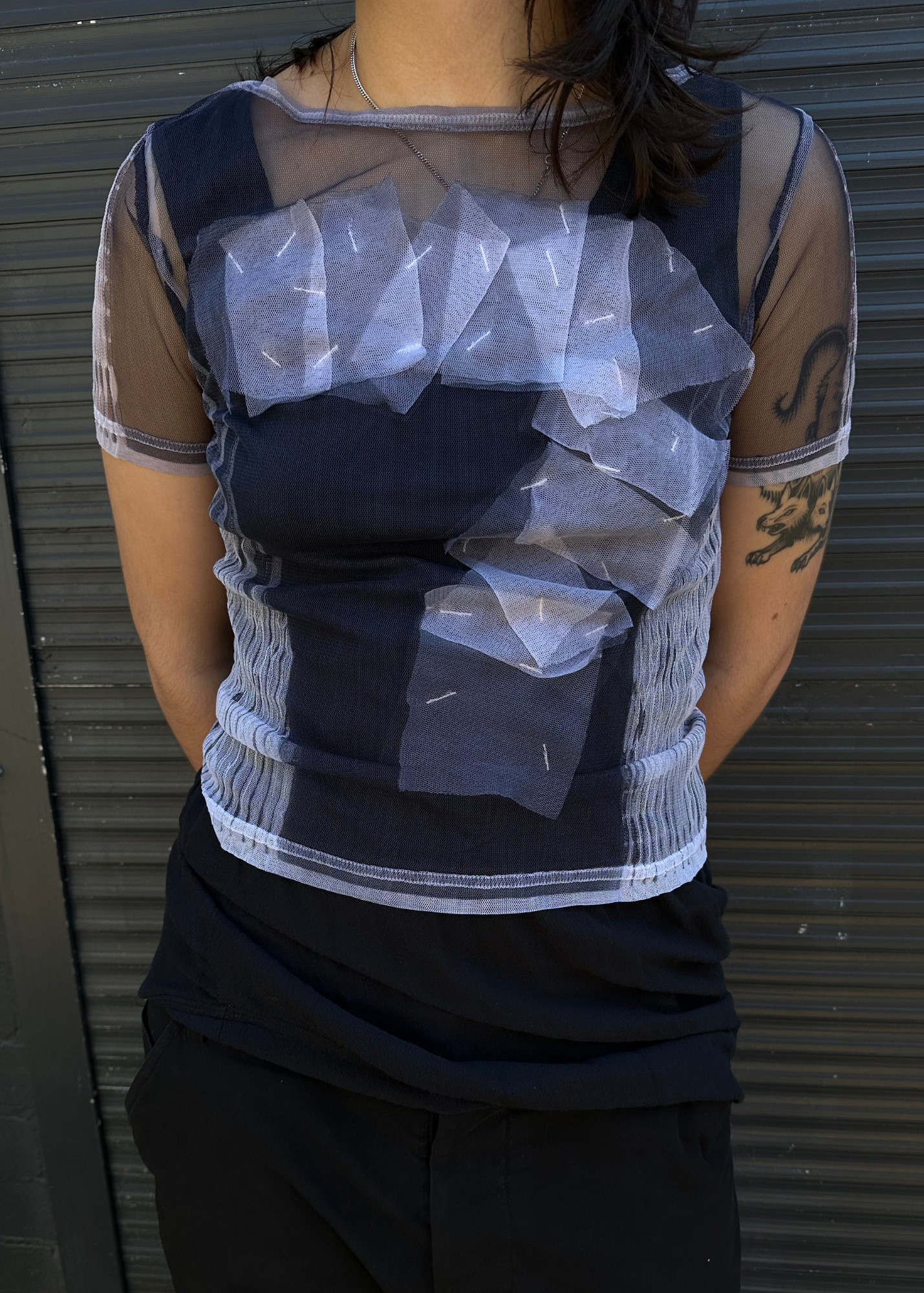 HIROKO BIS Mesh Applique Top