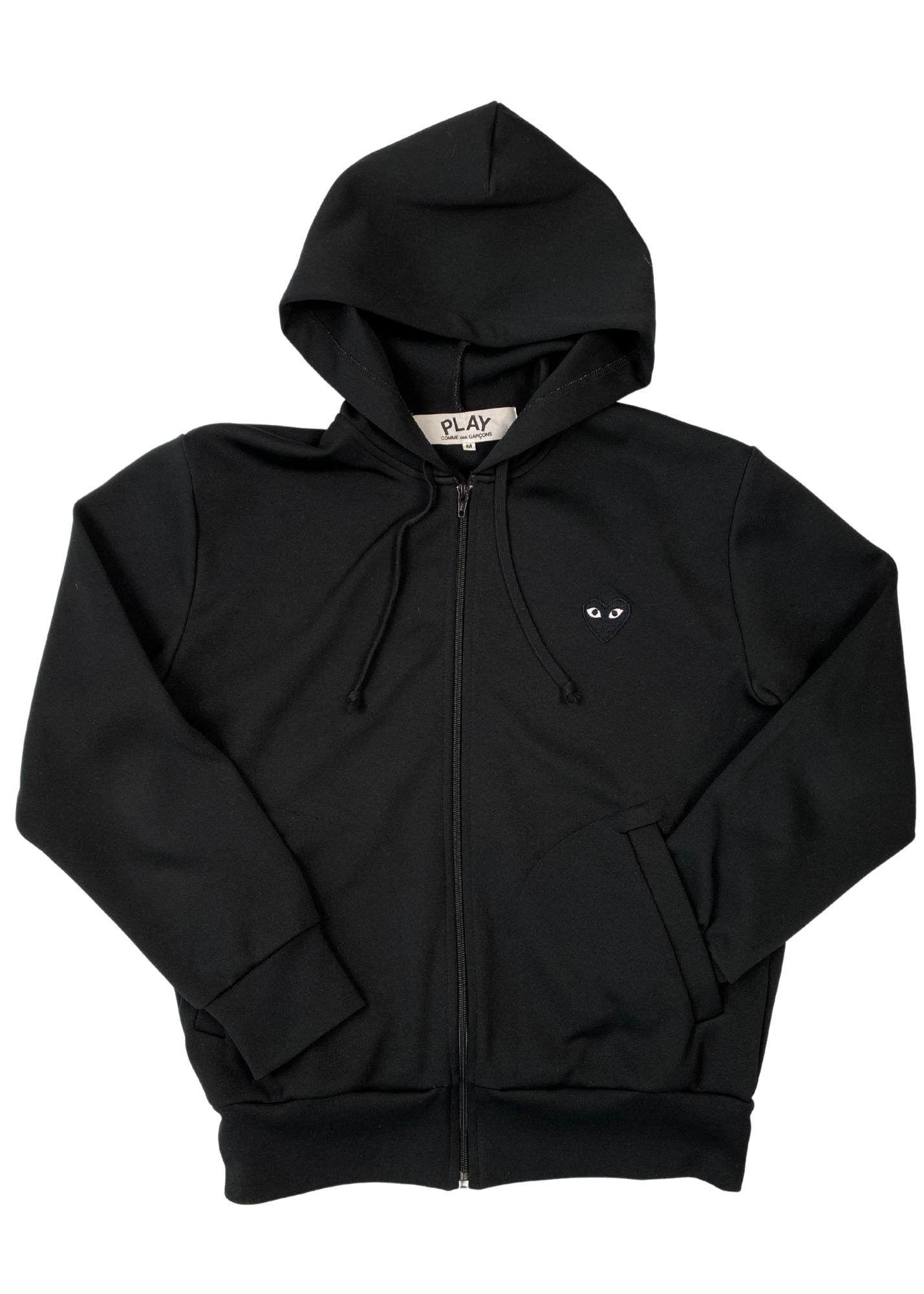 COMME DES GARCONS PLAY Black Heart Patch Zip Up Hoodie