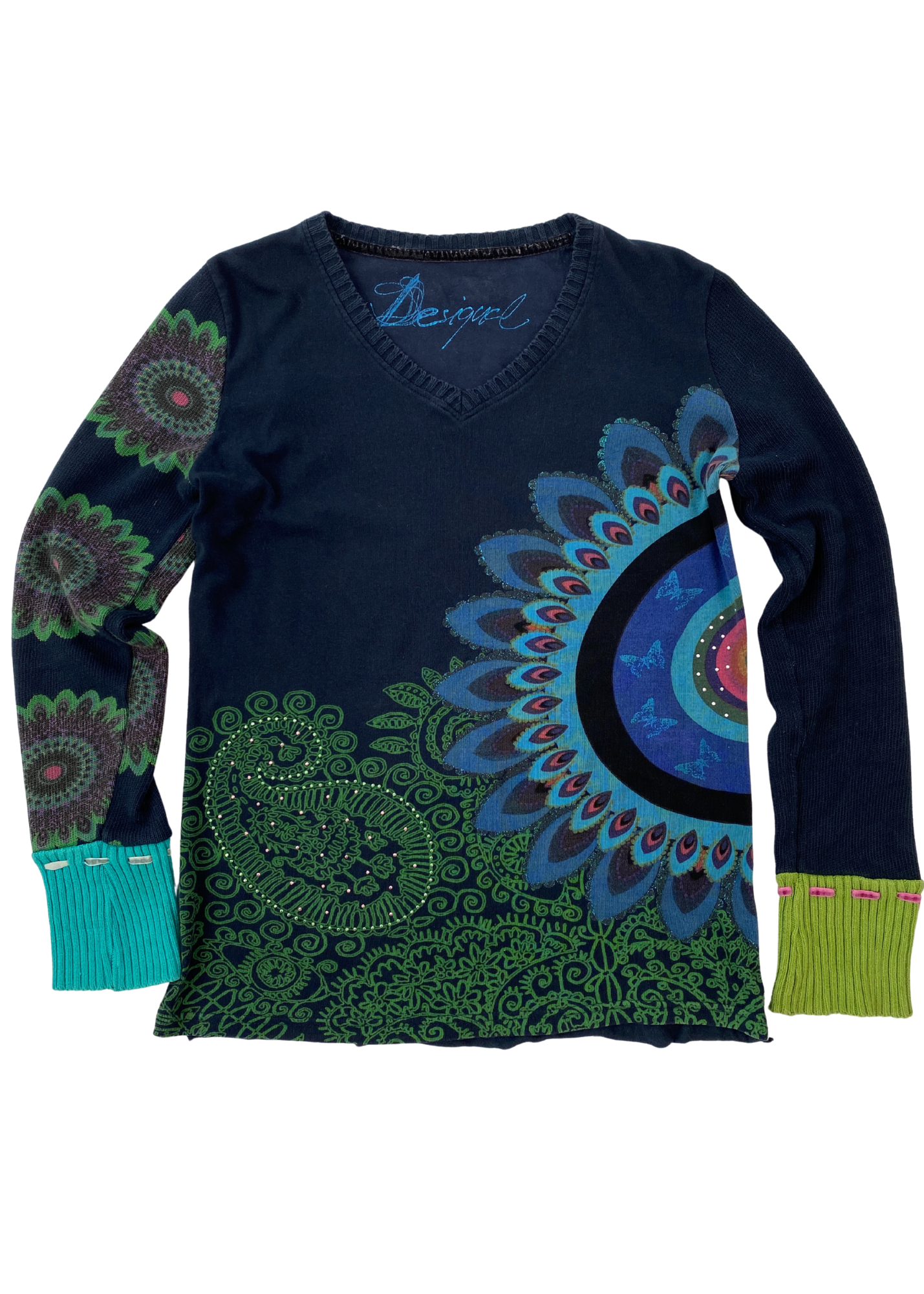 DESIGUAL Psychedelic Print Long Sleeve Top