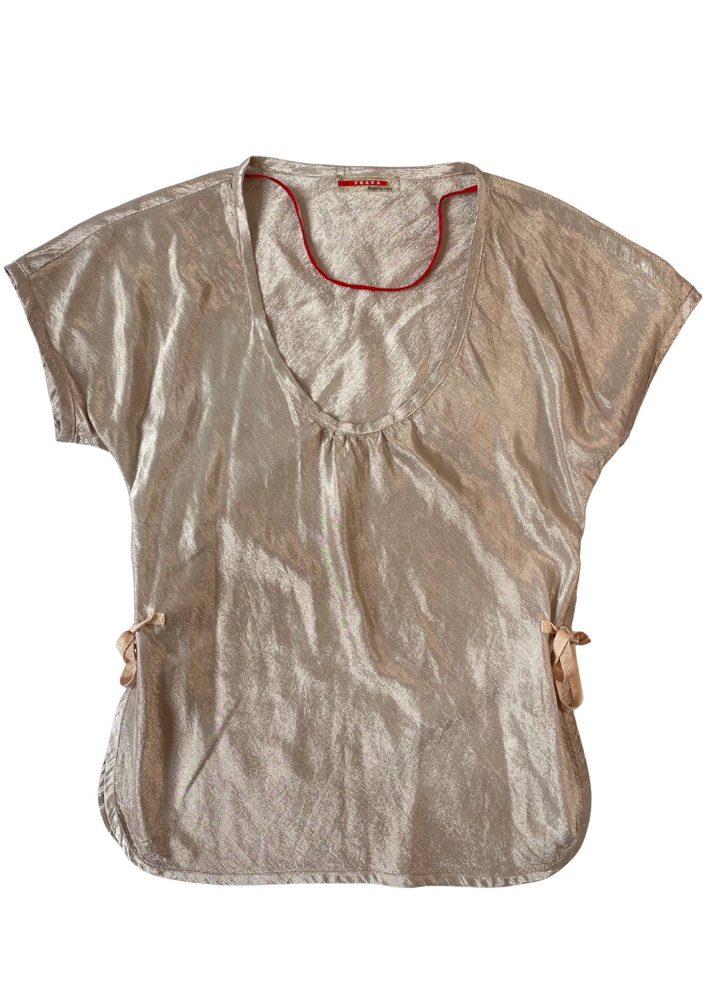 PRADA LINEA ROSSA Shimmer Tie Side Top