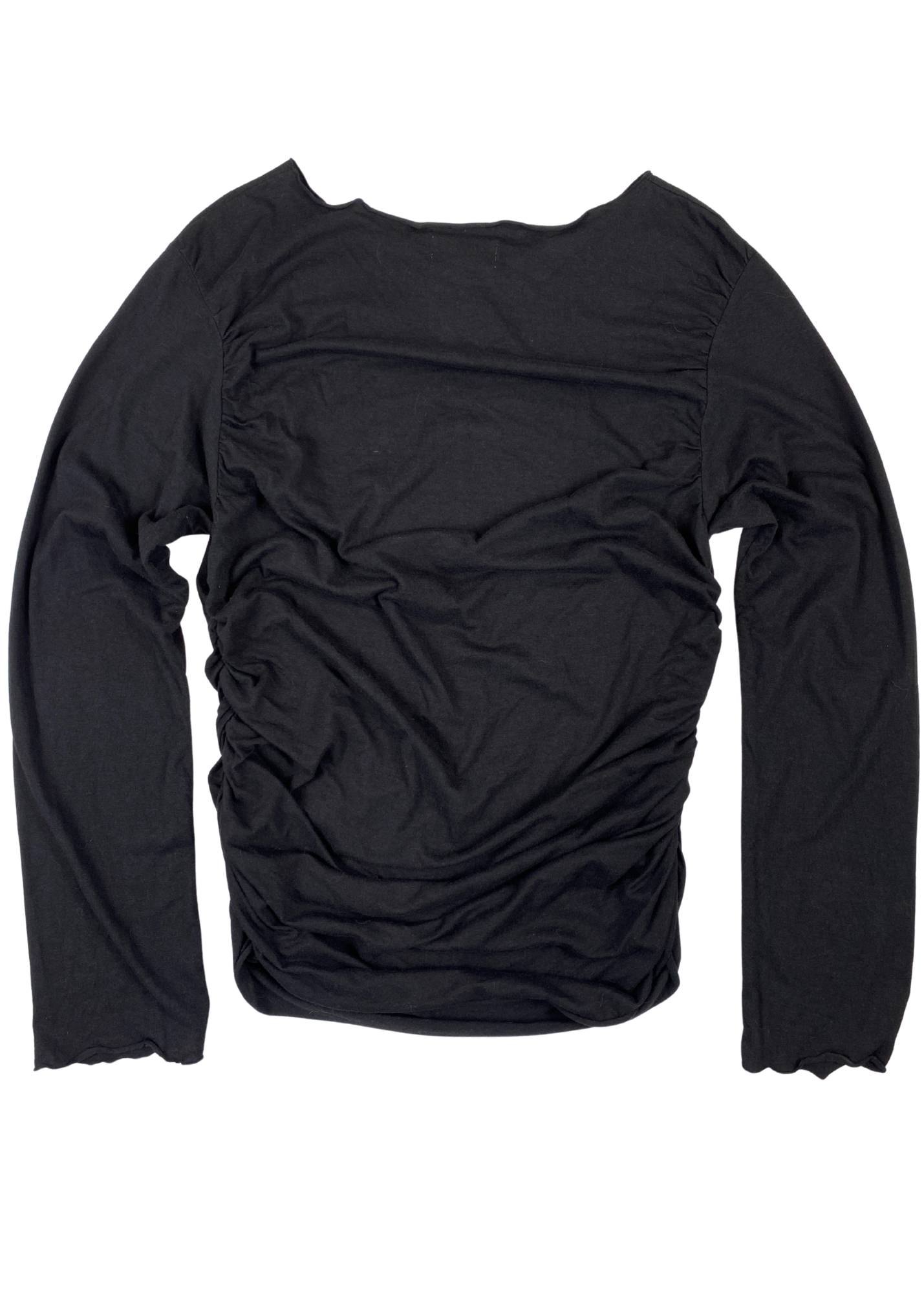 SUKU Boat Neck Long Sleeve Cinched Top