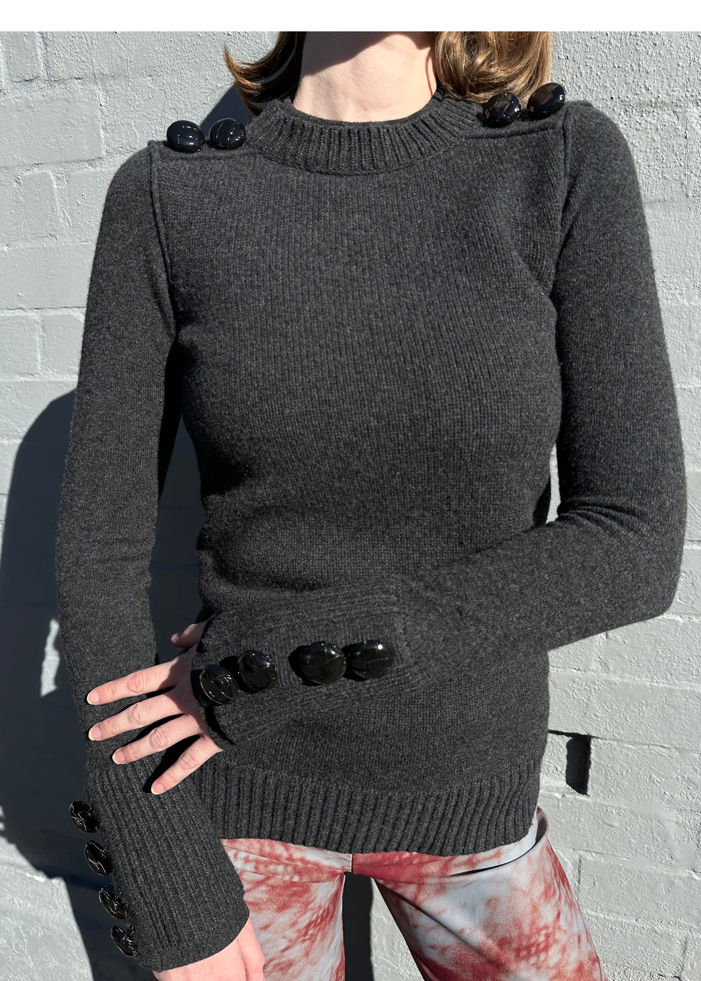 BURBERRY PRORSUM SAMPLE Wool Knit W Button Details