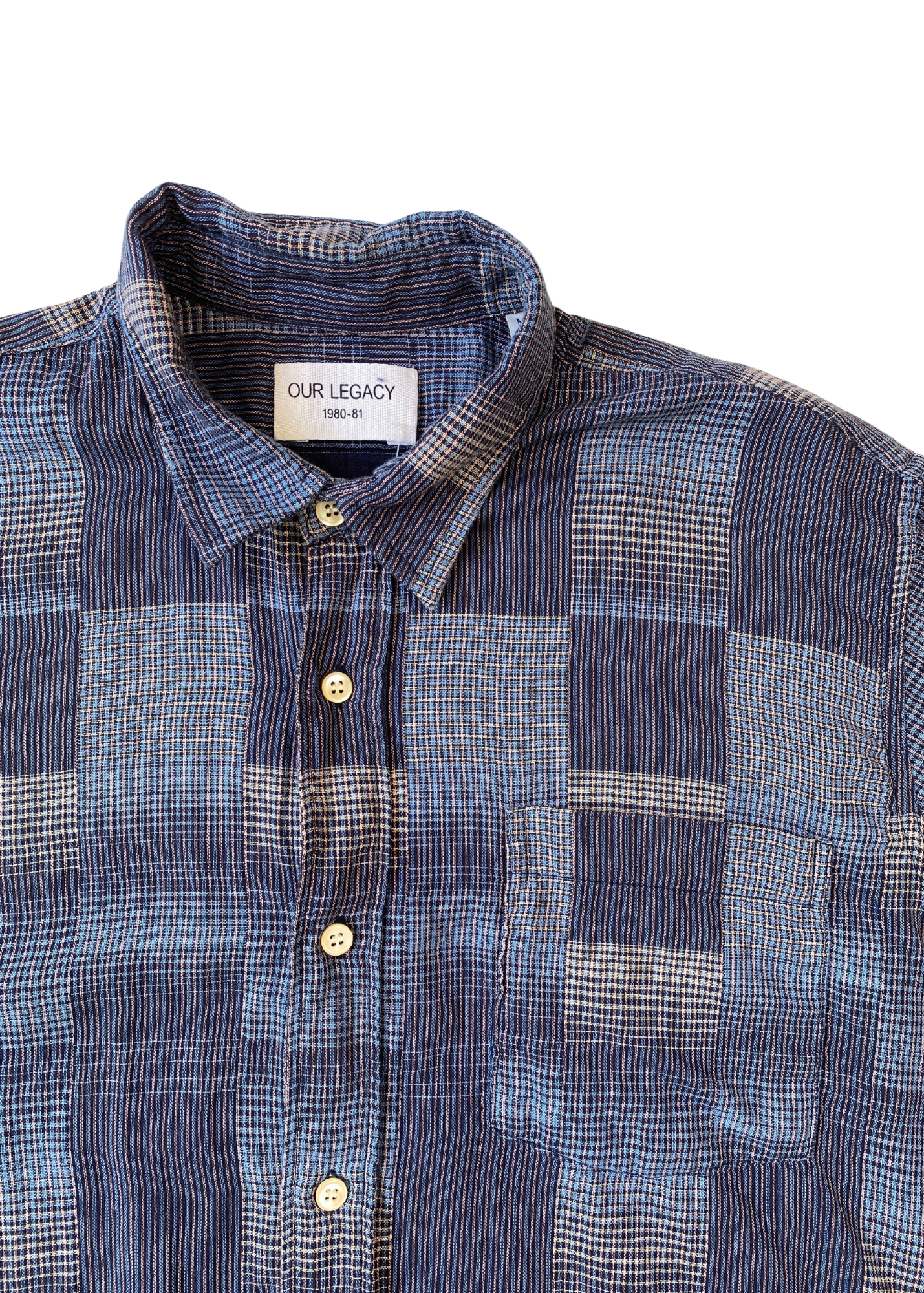 OUR LEGACY Patchwork Check Cotton Shirt