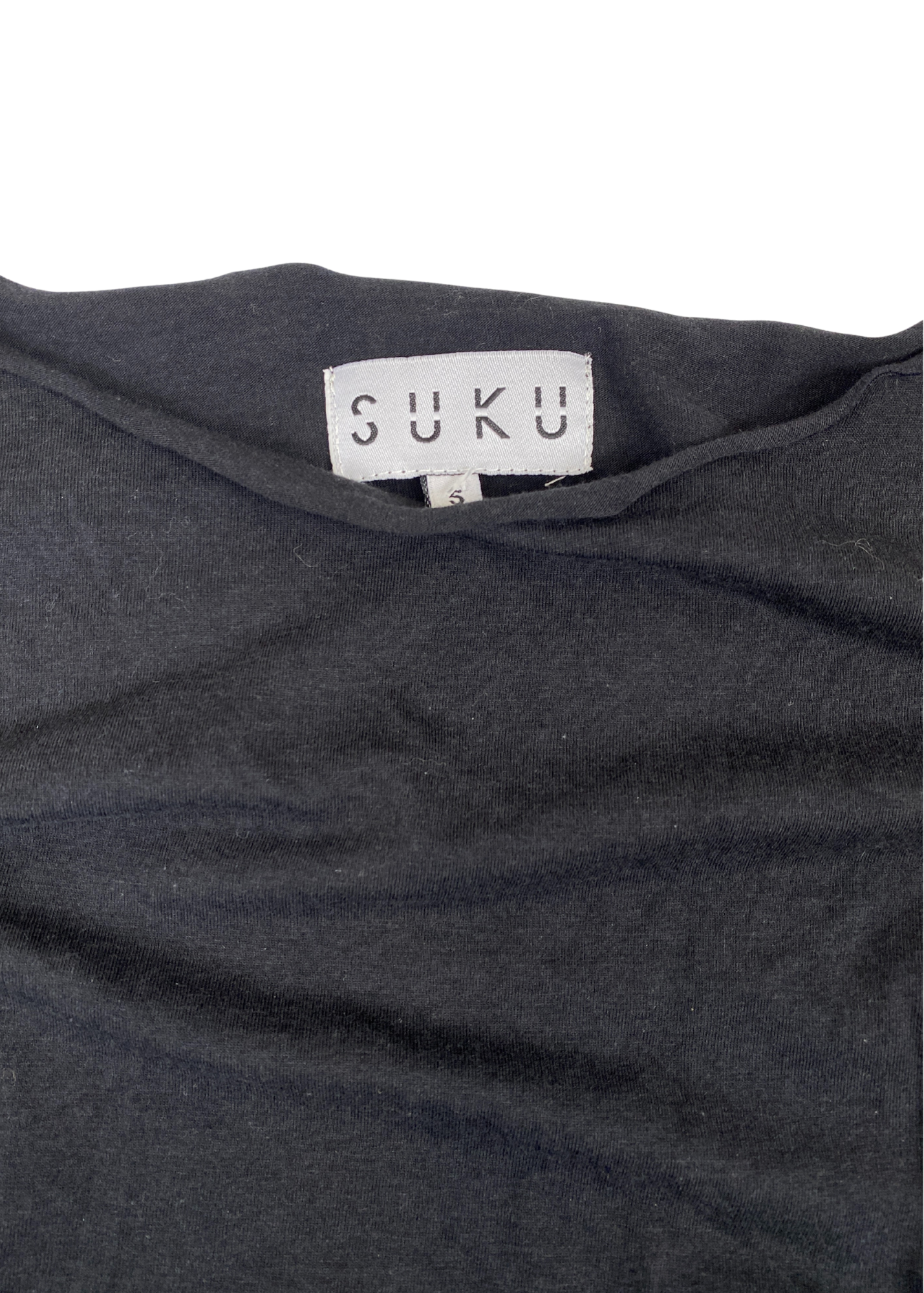 SUKU Boat Neck Long Sleeve Cinched Top