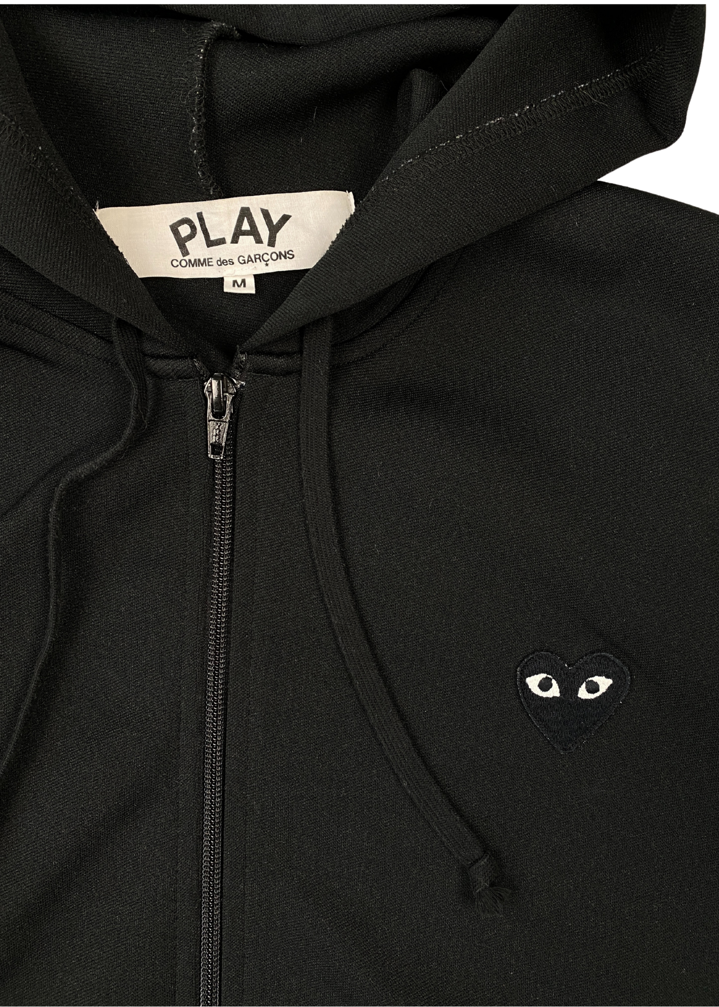 COMME DES GARCONS PLAY Black Heart Patch Zip Up Hoodie