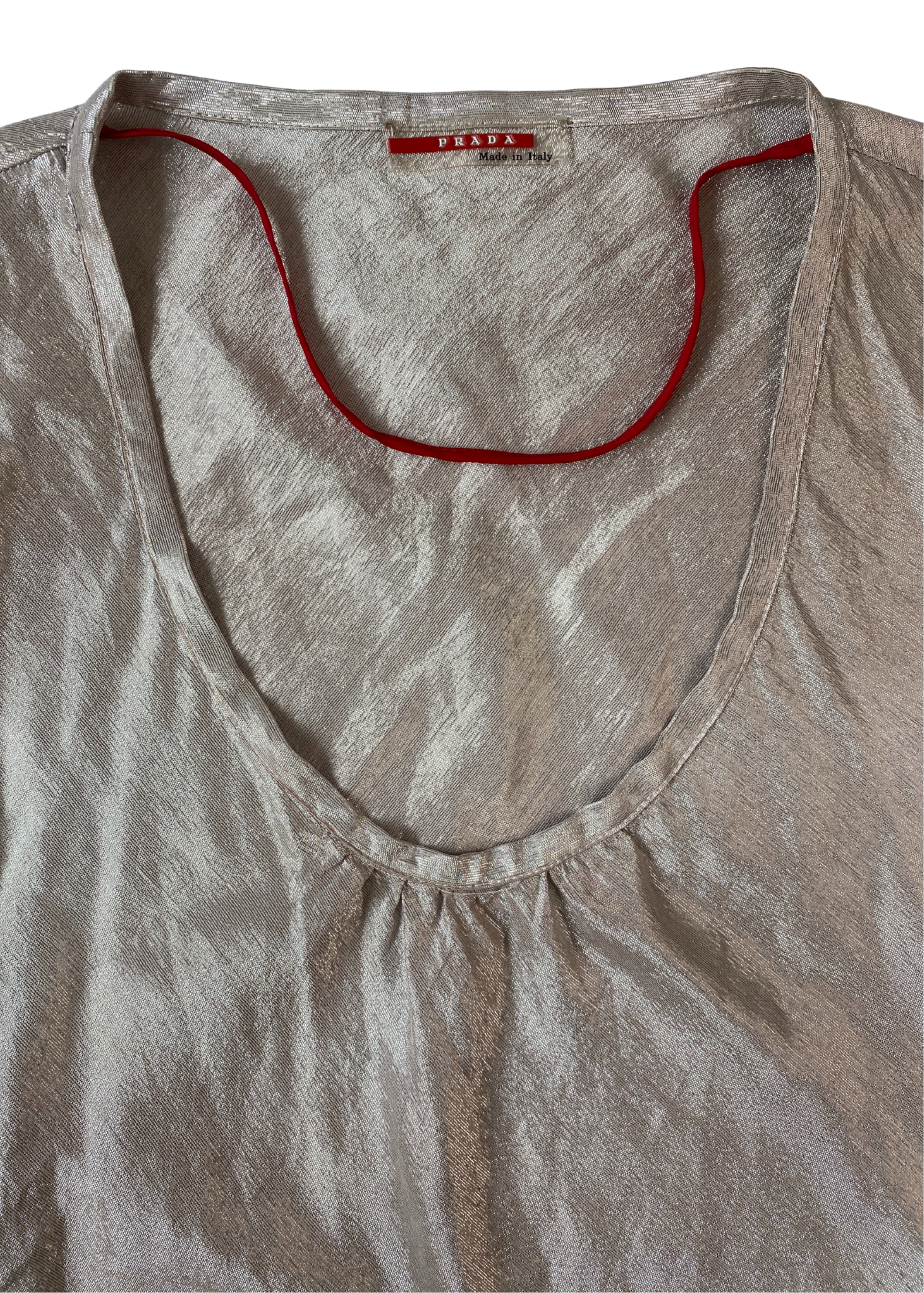 PRADA LINEA ROSSA Shimmer Tie Side Top