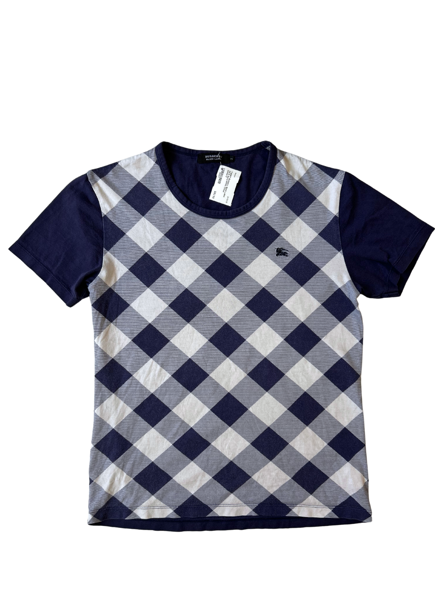 BURBERRY BLACK LABEL (AS IS) Check Print Pocket Logo T-Shirt