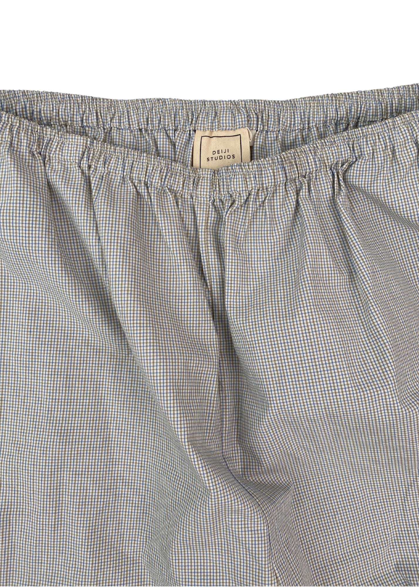 DEIJI STUDIOS Micro Check Wide Leg Pants
